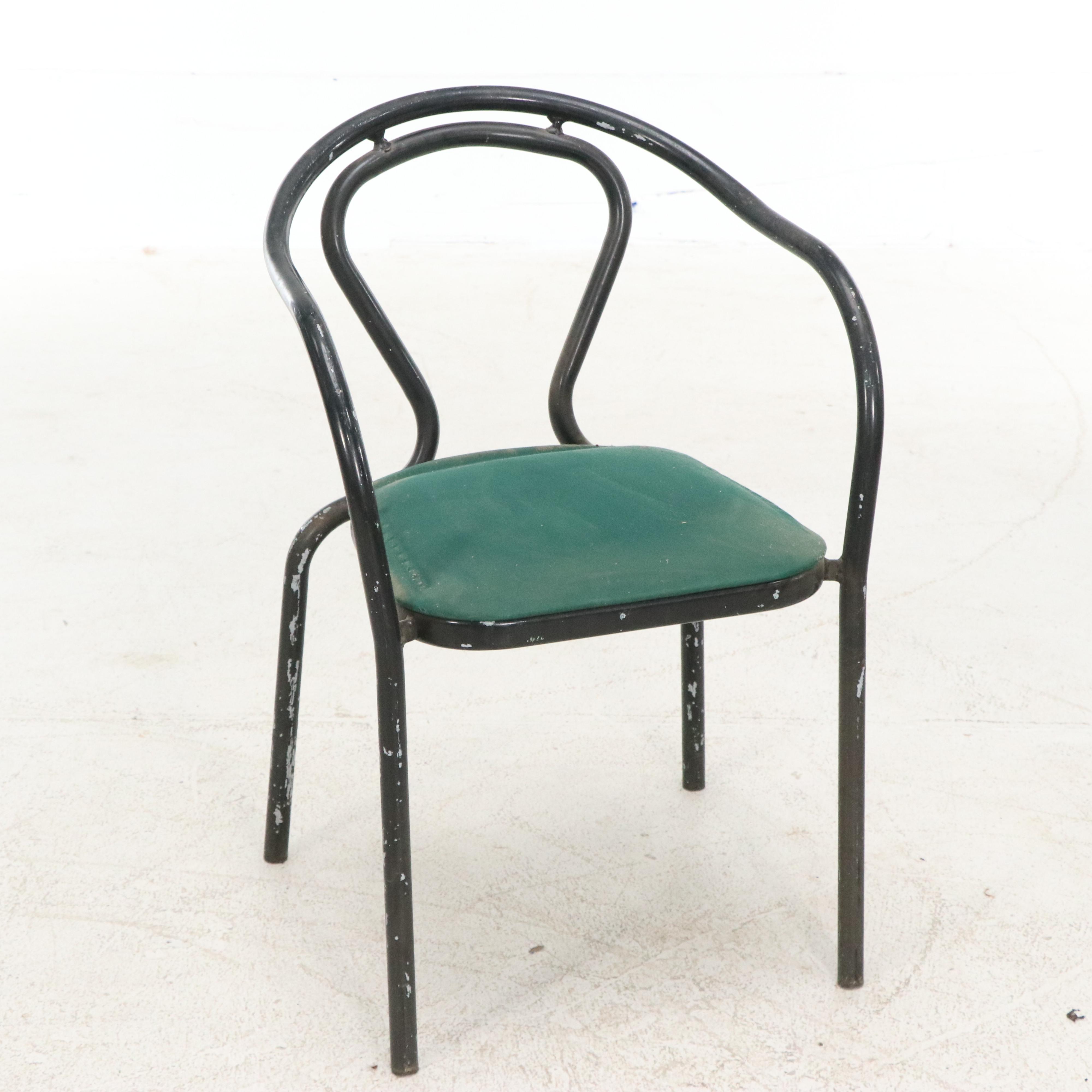 Set of Three Postmodernist Tubular Steel Framed Chairs, Late 20th Century