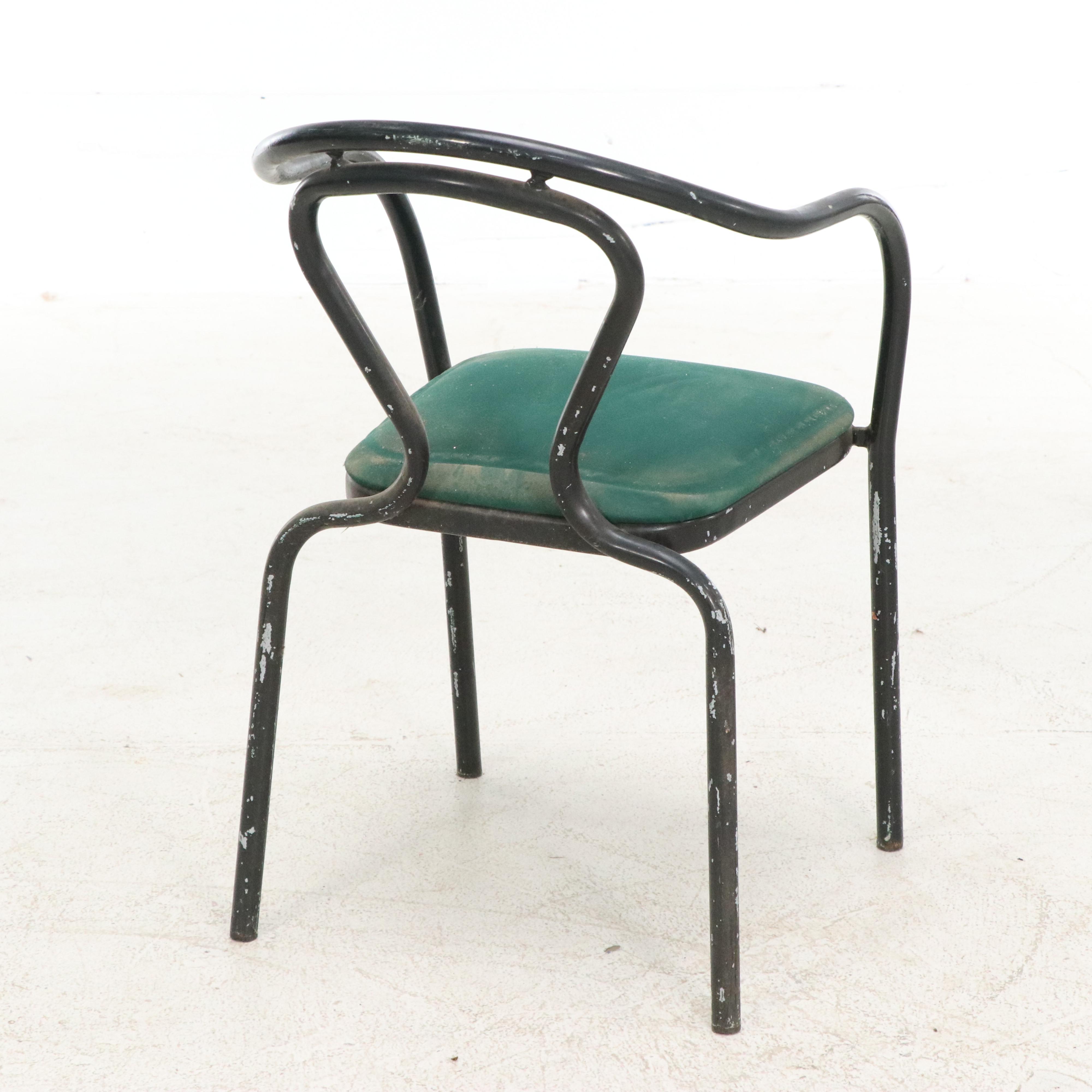 Set of Three Postmodernist Tubular Steel Framed Chairs, Late 20th Century