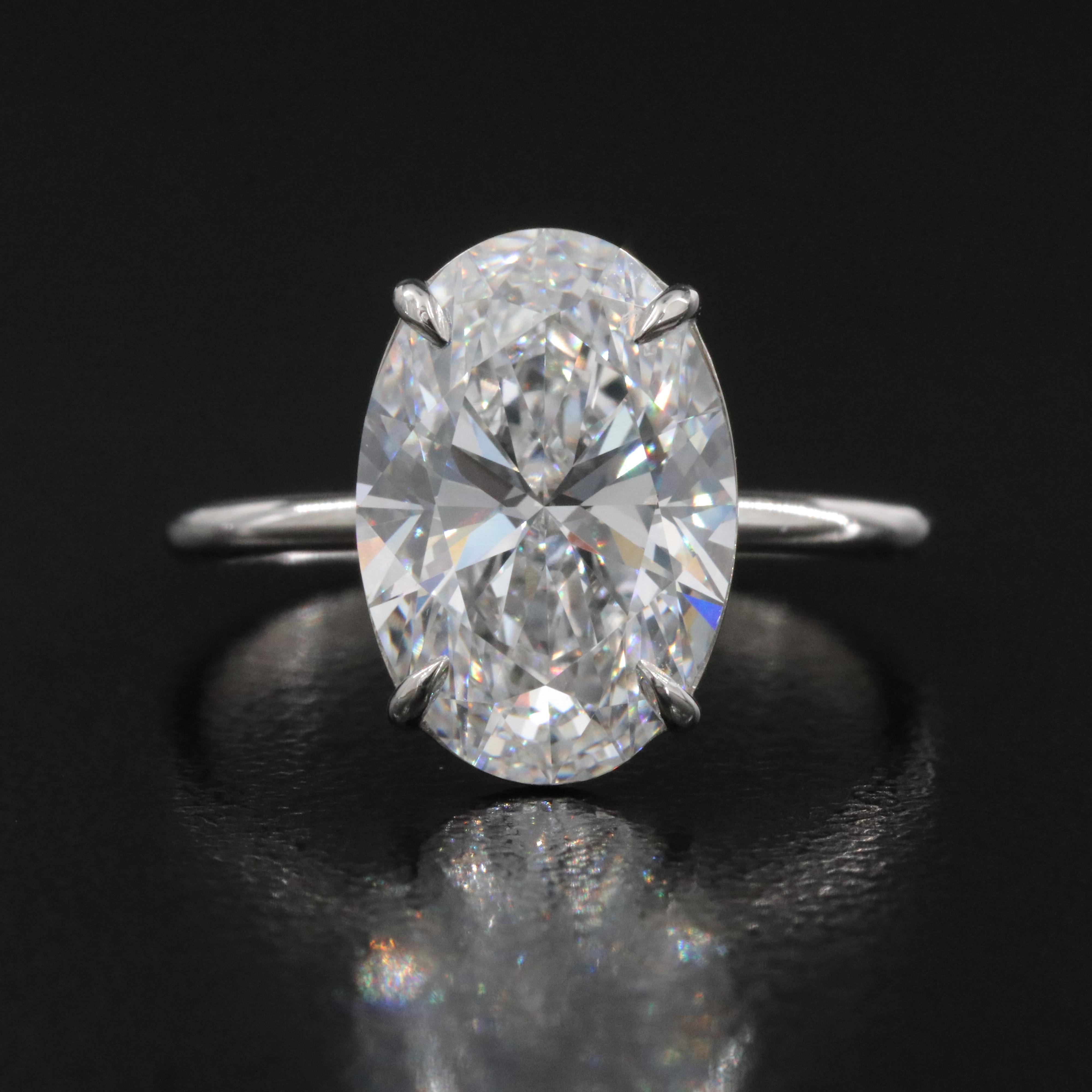 Platinum 4.02 CT Lab Grown Diamond Solitaire Ring with IGI Report