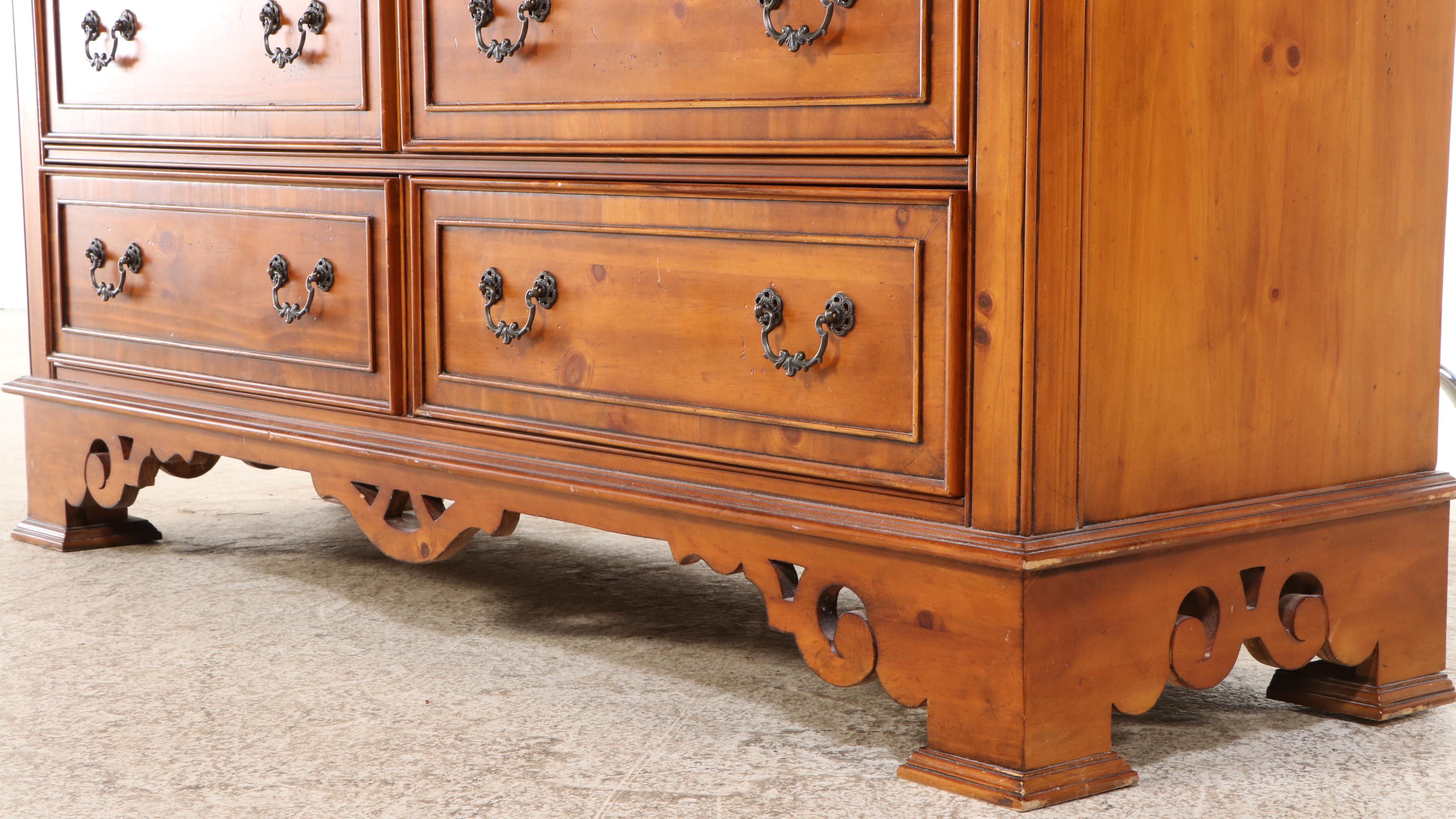 American Signature Regency Style Marquetry Inlaid Dresser