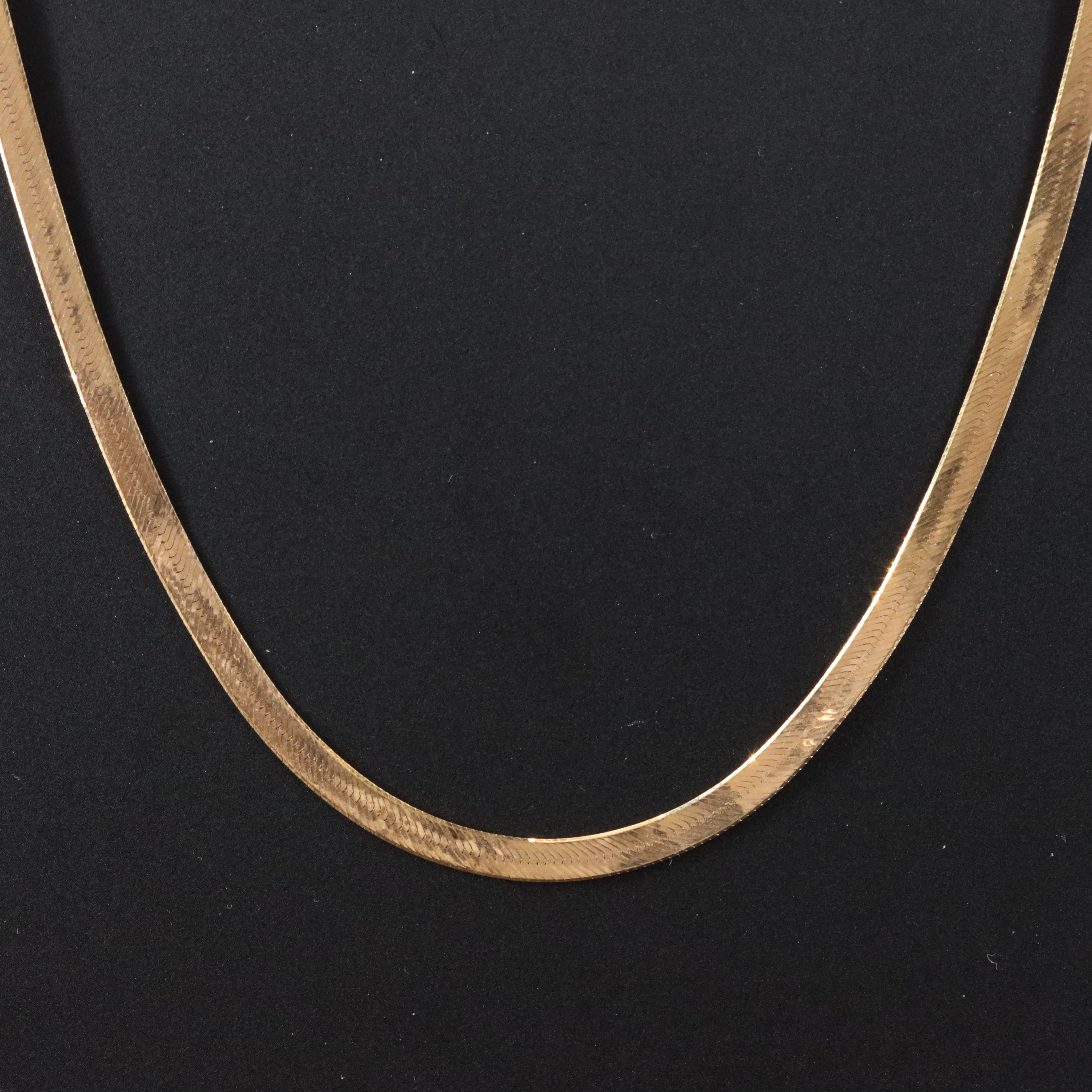 Italian 14K Herringbone Chain Necklace