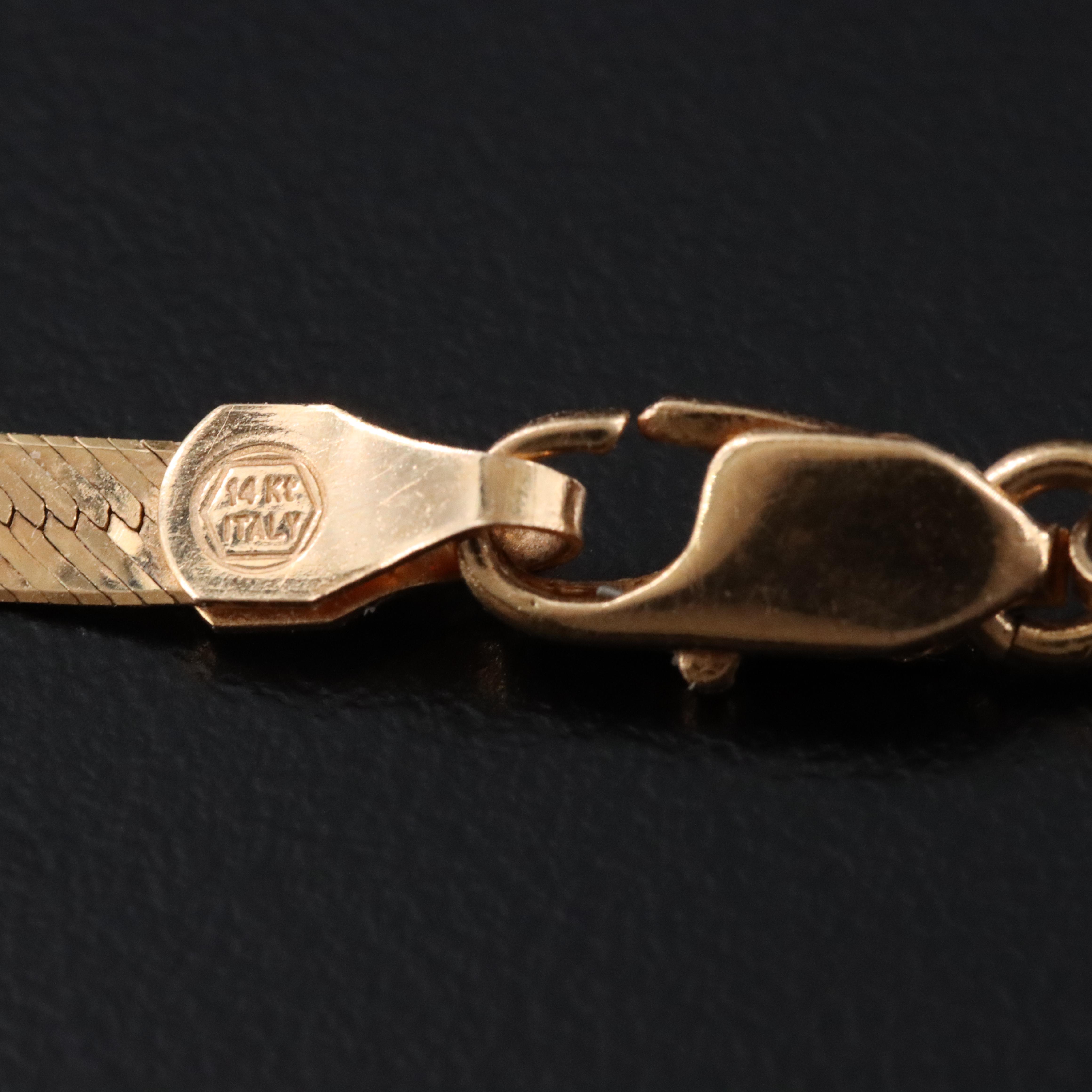 Italian 14K Herringbone Chain Necklace