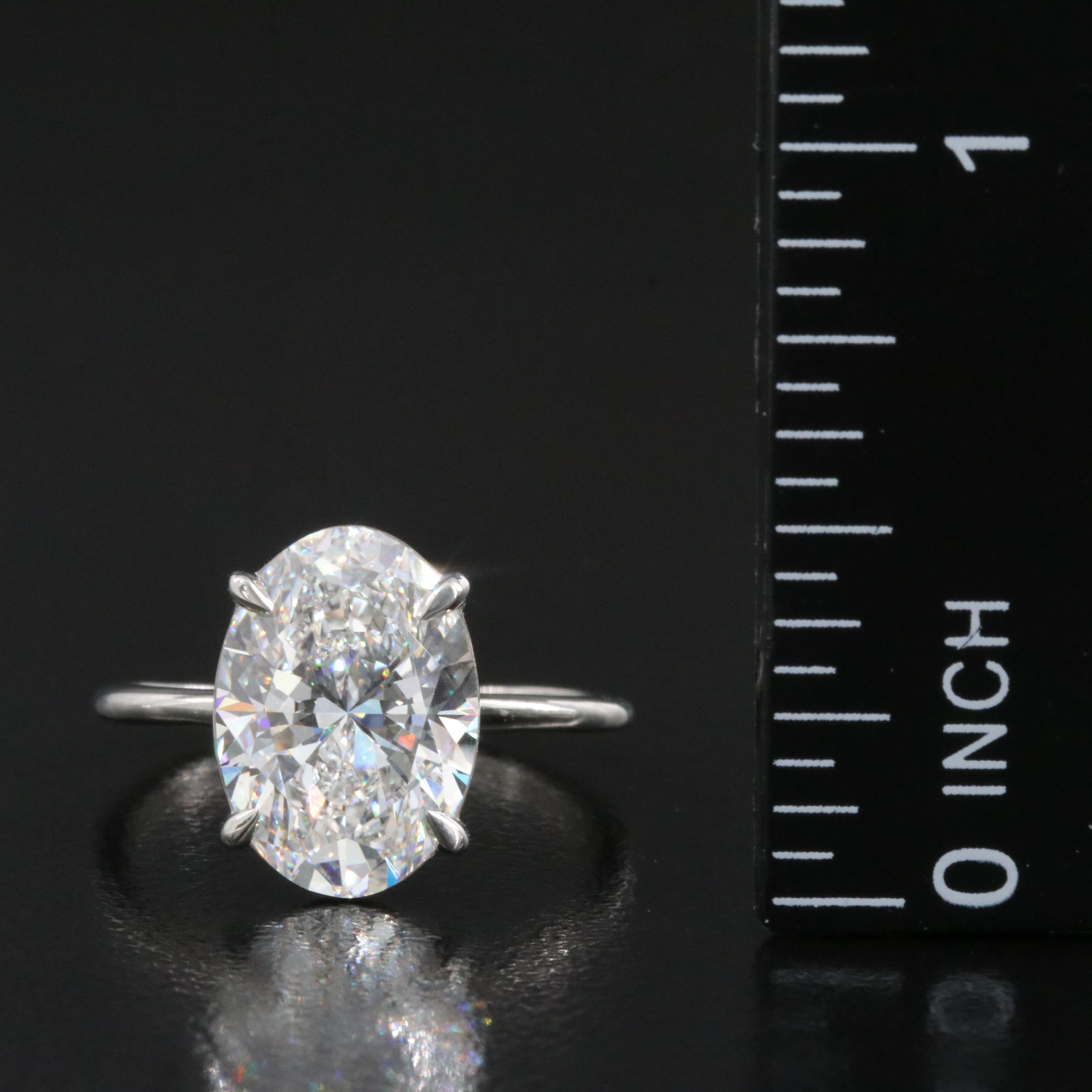 Platinum 4.04 CT Lab Grown Diamond Solitaire Ring with IGI Report
