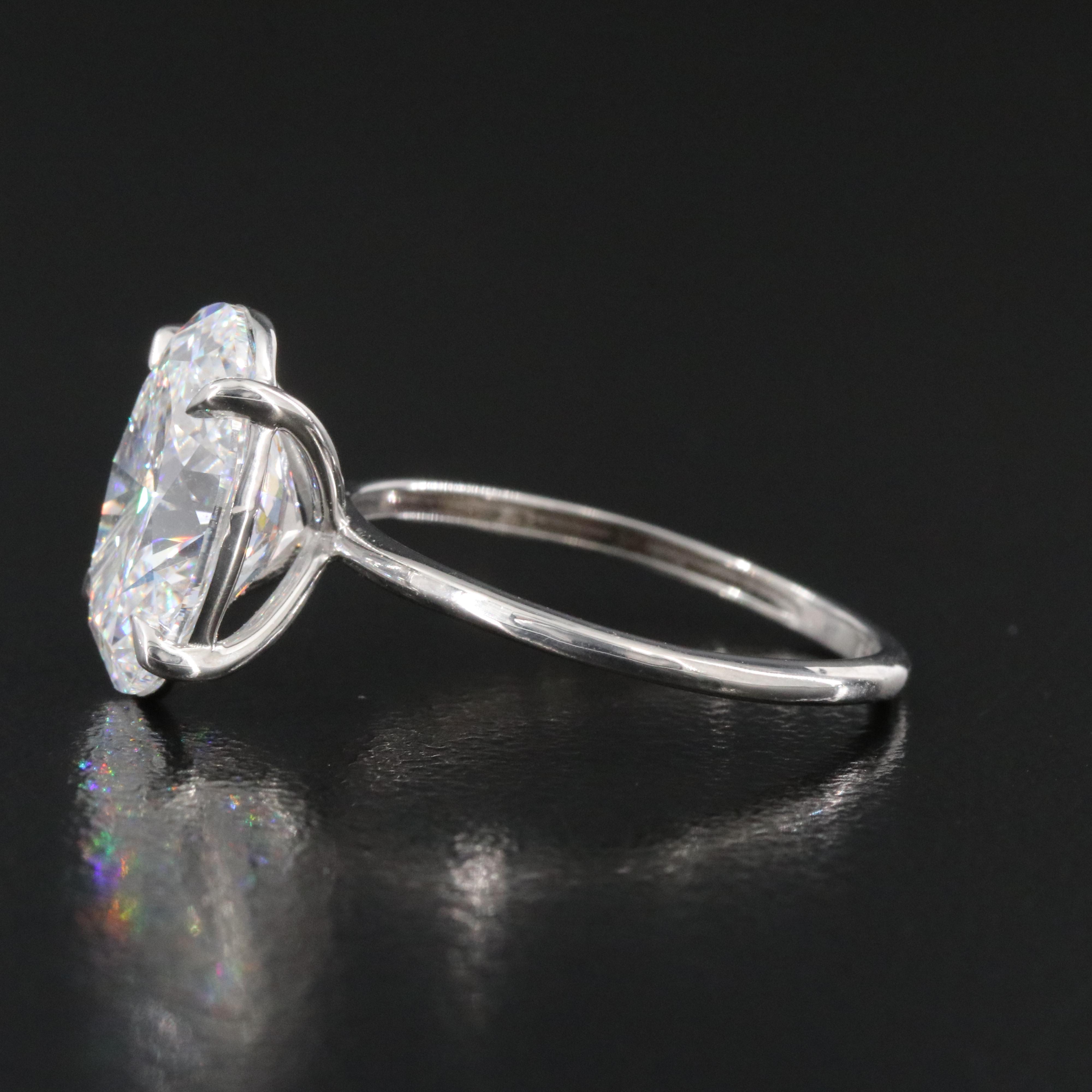 Platinum 4.04 CT Lab Grown Diamond Solitaire Ring with IGI Report