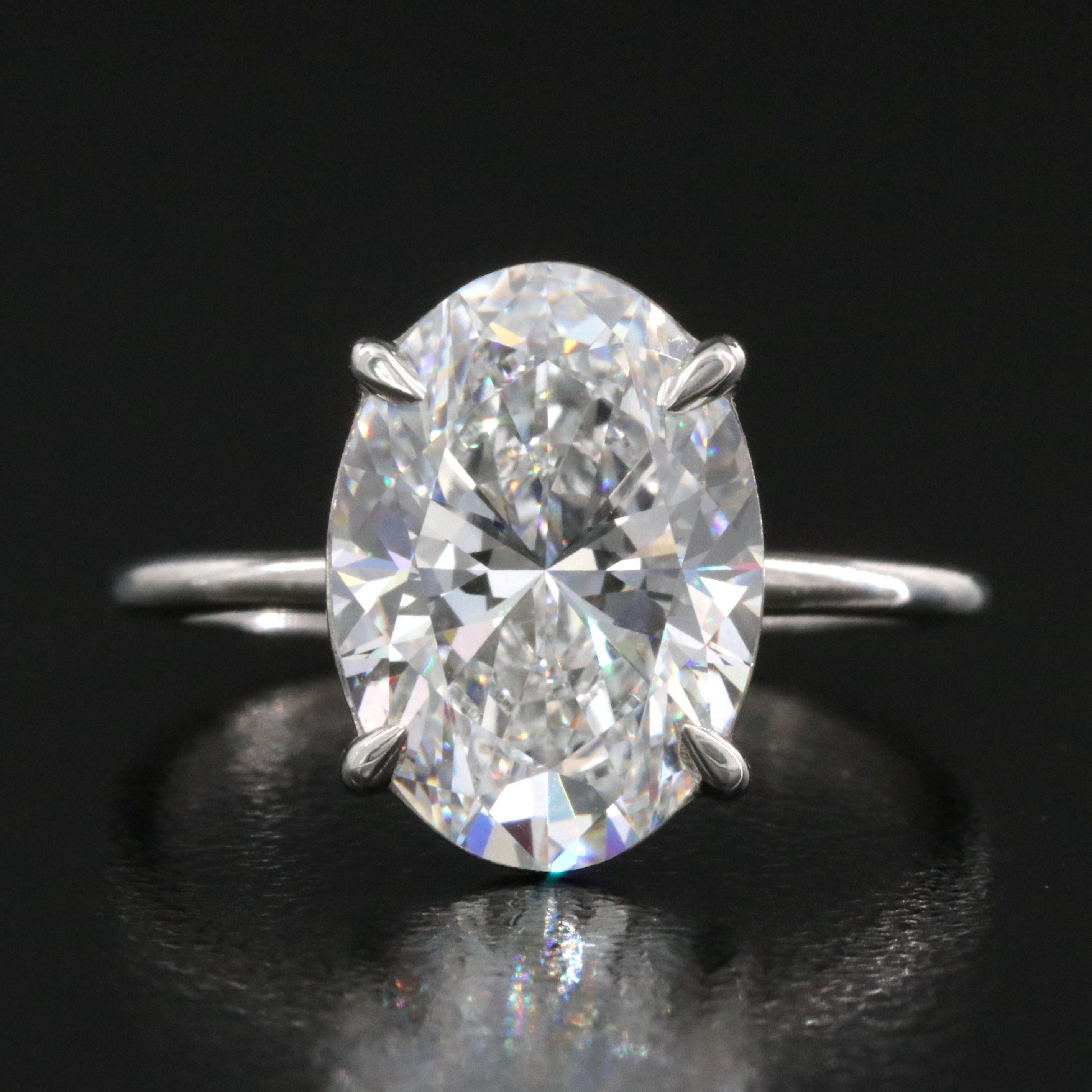 Platinum 4.04 CT Lab Grown Diamond Solitaire Ring with IGI Report