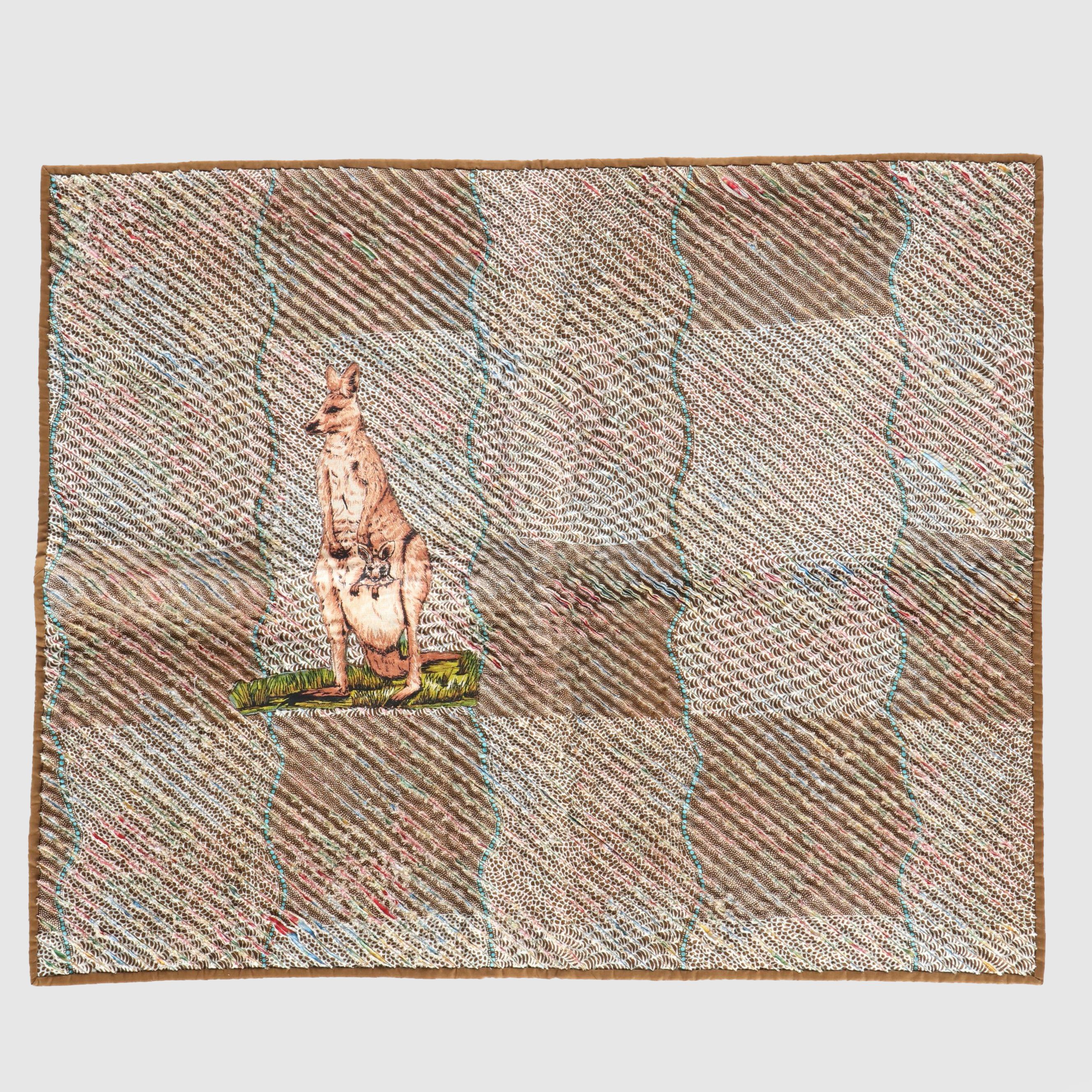 Cacilda Meier Handmade Artisan Hanging Quilt "Two Roos", 2015