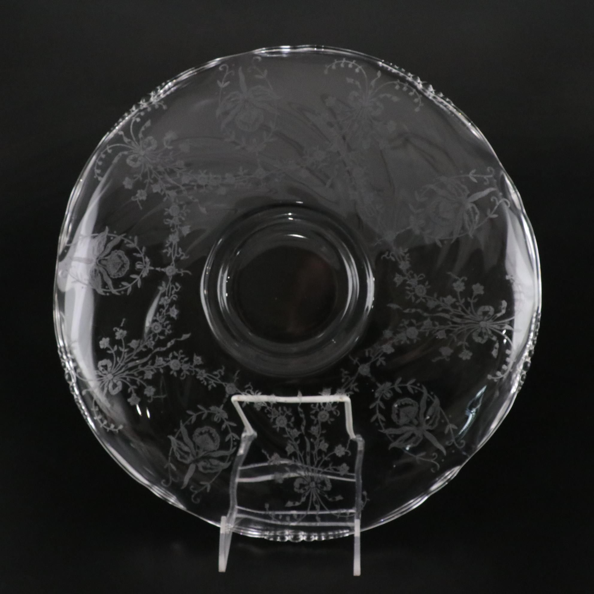 Heisey "Orchid" Serving Pieces and Fostoria "American" Bowls with Other Stands