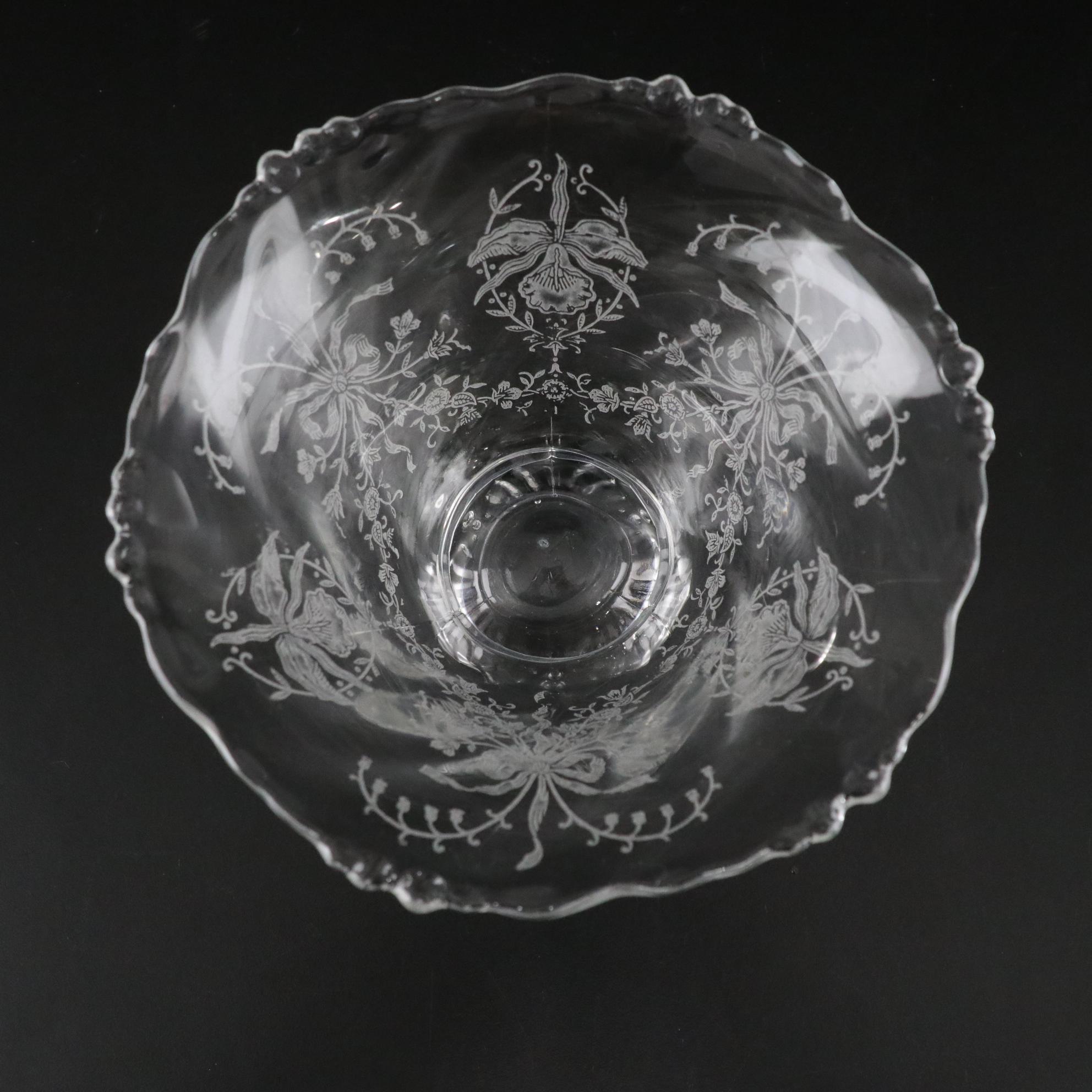 Heisey "Orchid" Serving Pieces and Fostoria "American" Bowls with Other Stands