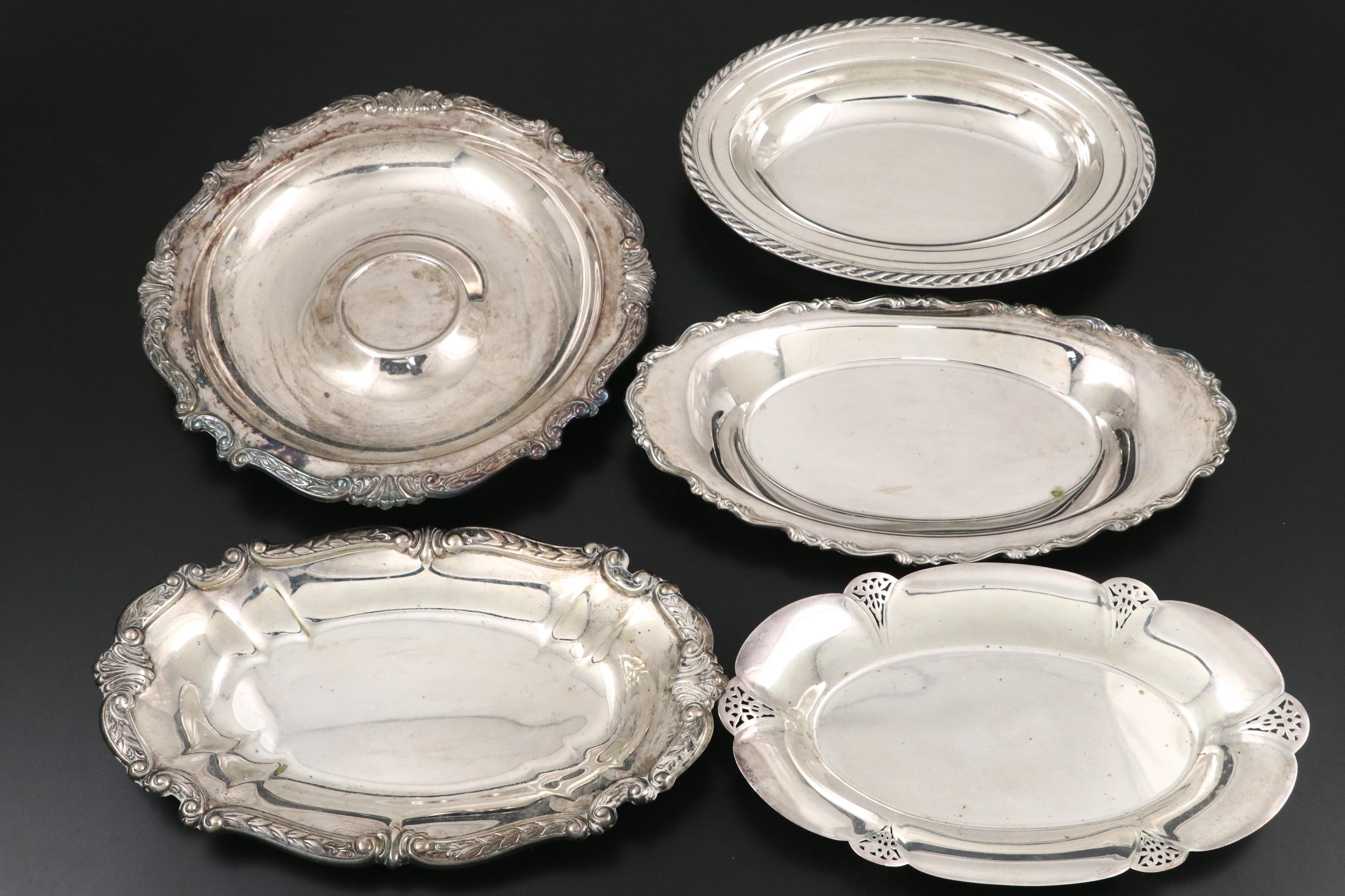 Oneida Silver Plate Pitchers with Other Teapots and Table Accessories