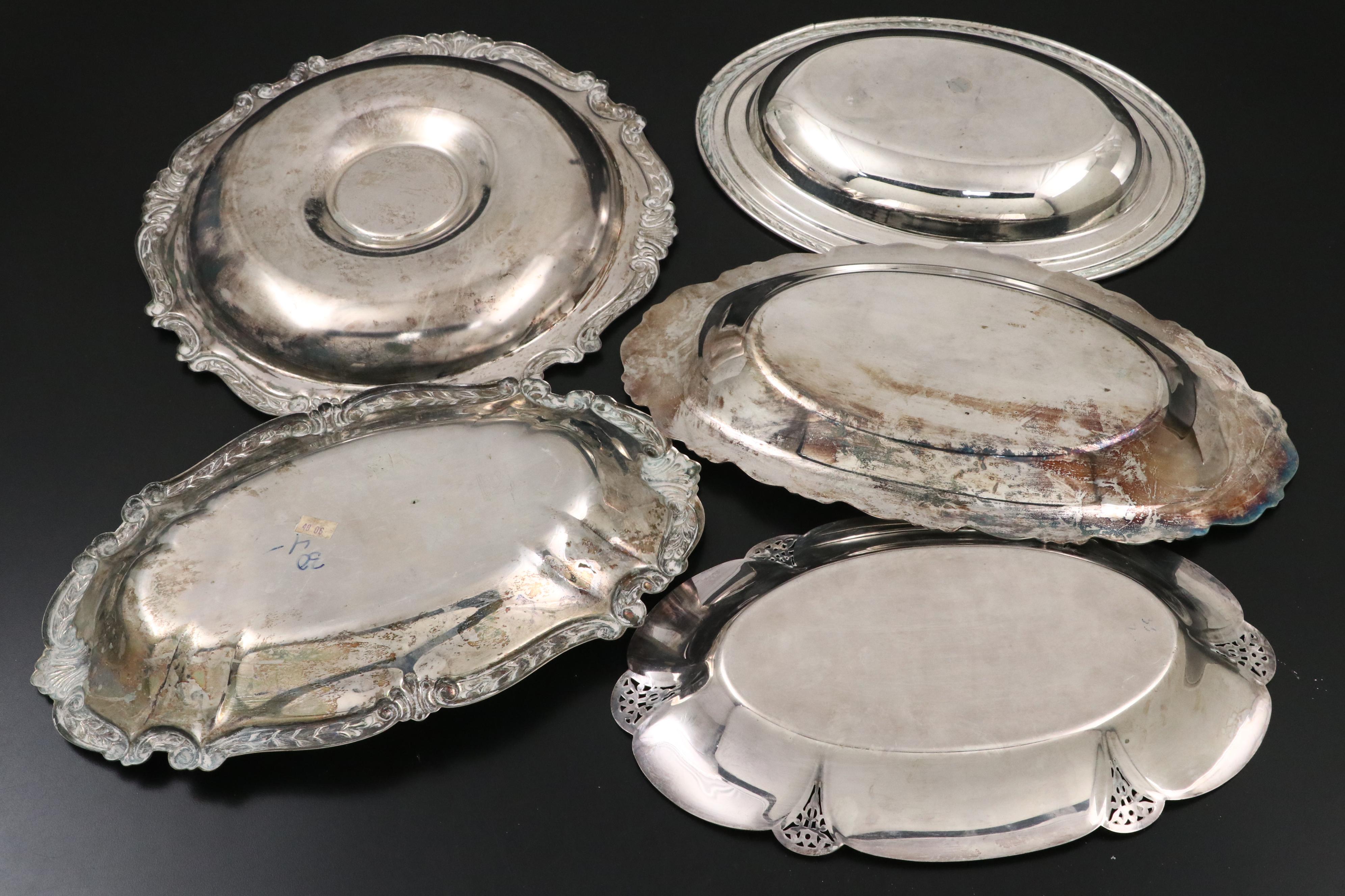 Oneida Silver Plate Pitchers with Other Teapots and Table Accessories