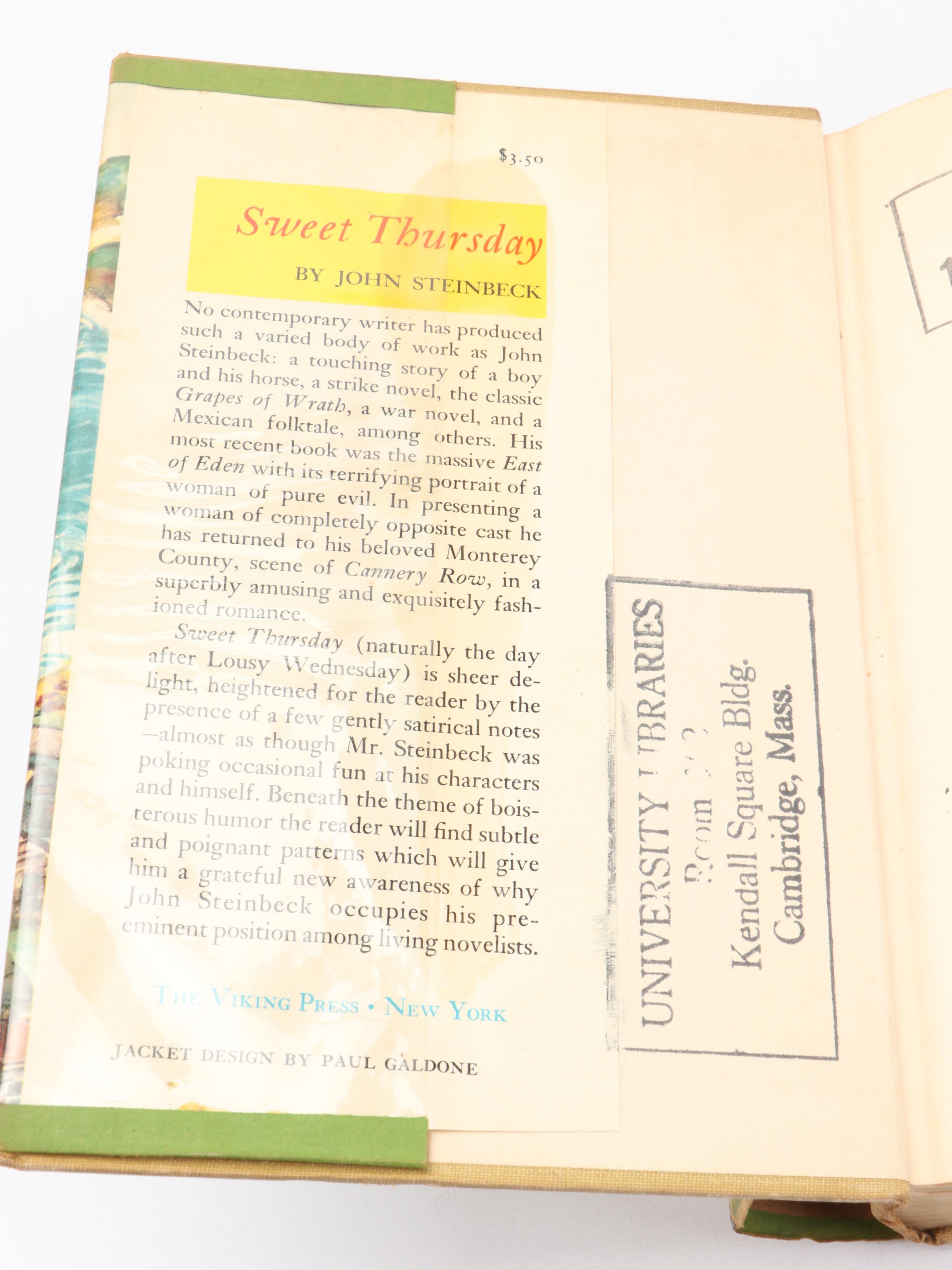 First Edition, First Printing "Sweet Thursday" by John Steinbeck, 1954