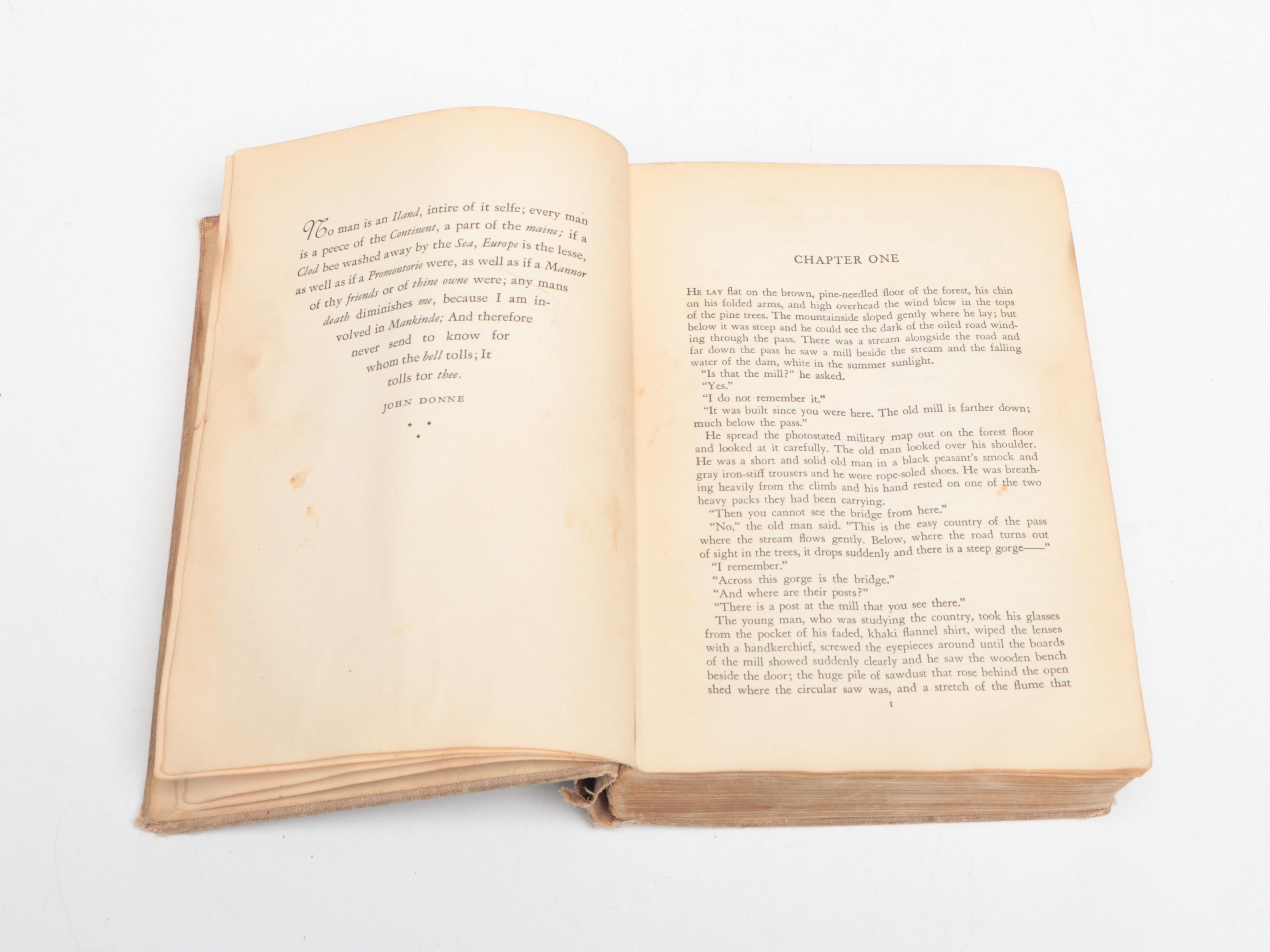 First Printing "For Whom the Bell Tolls" by Ernest Hemingway, 1940