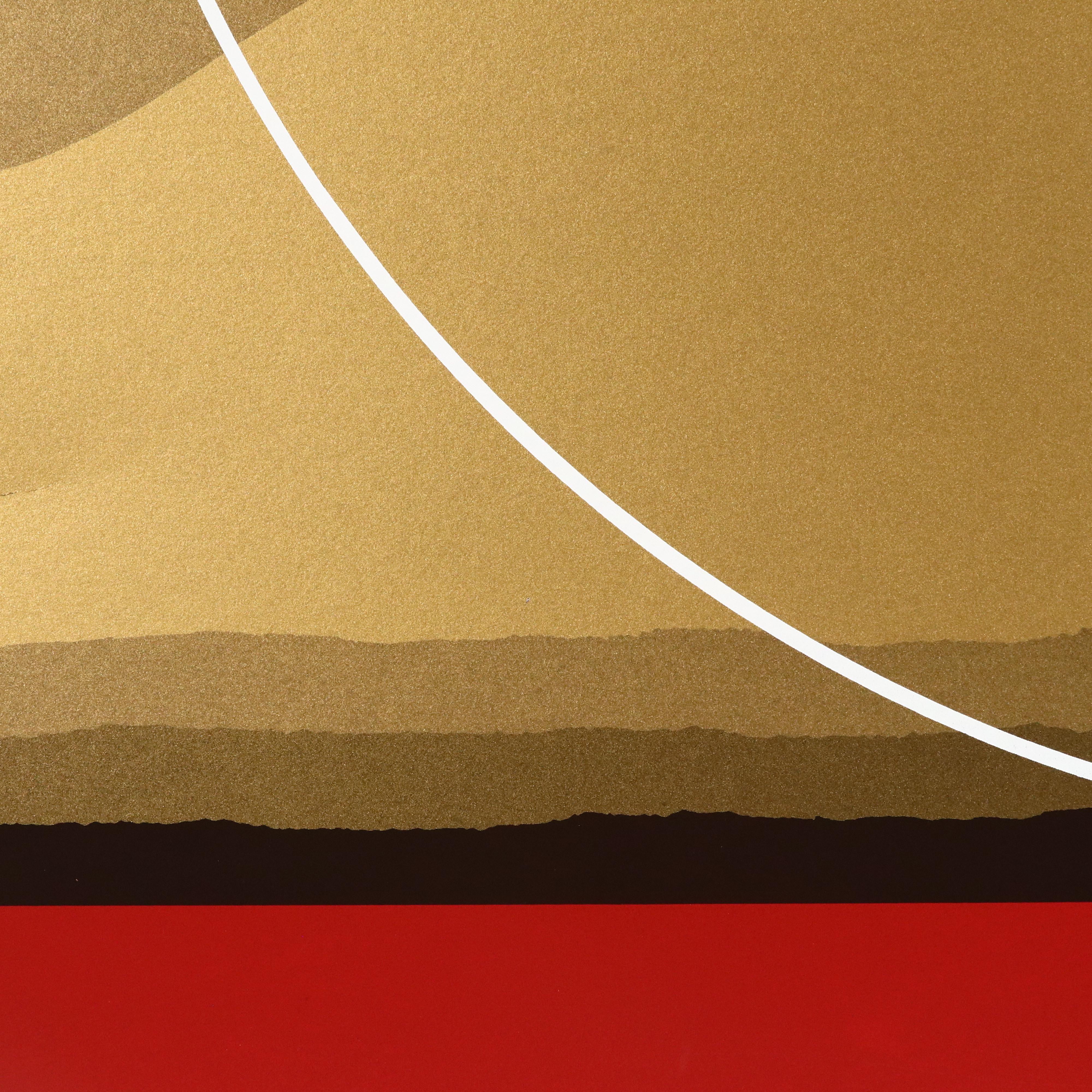 Thomas W. Benton Modern Serigraph "Golden Waves," 1979