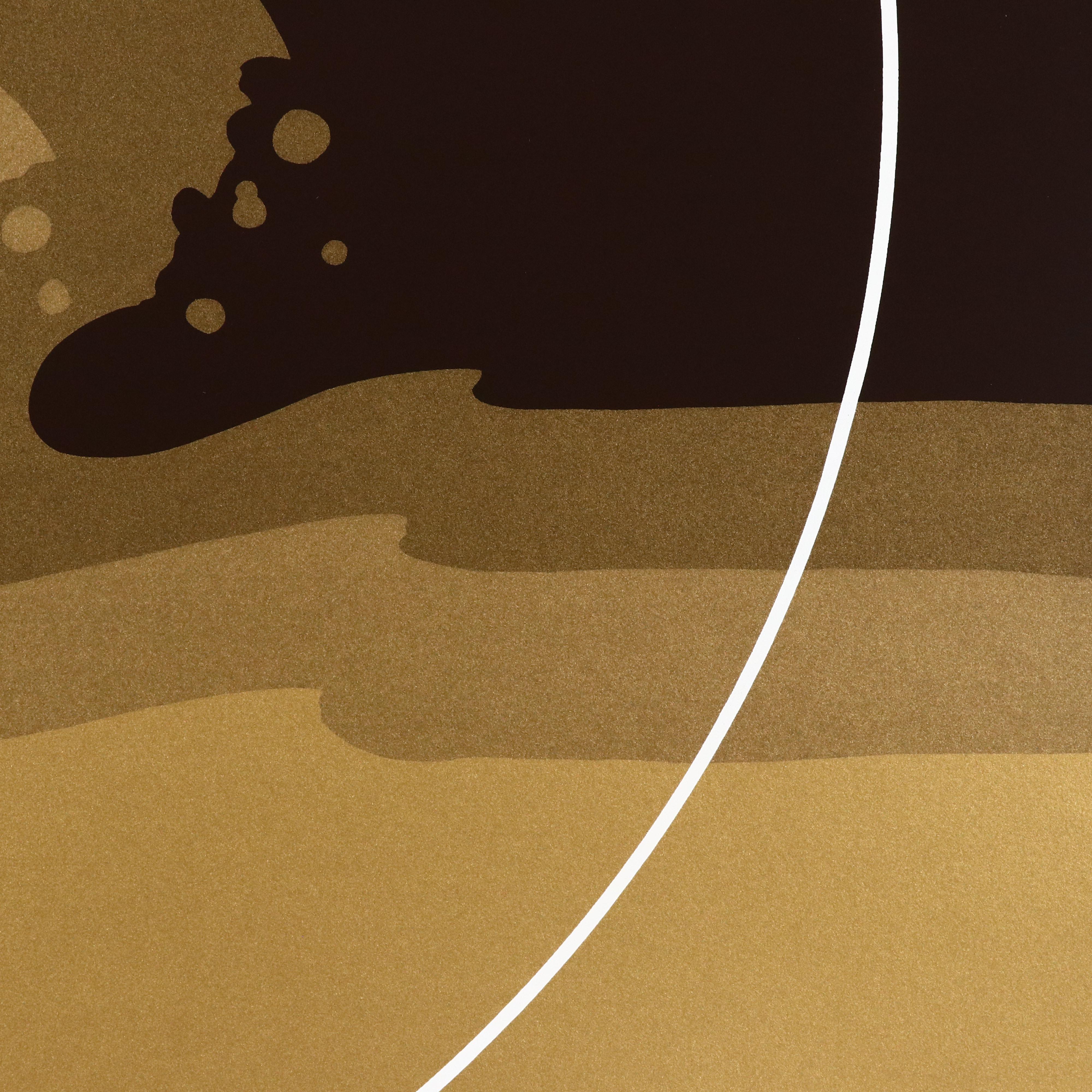 Thomas W. Benton Modern Serigraph "Golden Waves," 1979