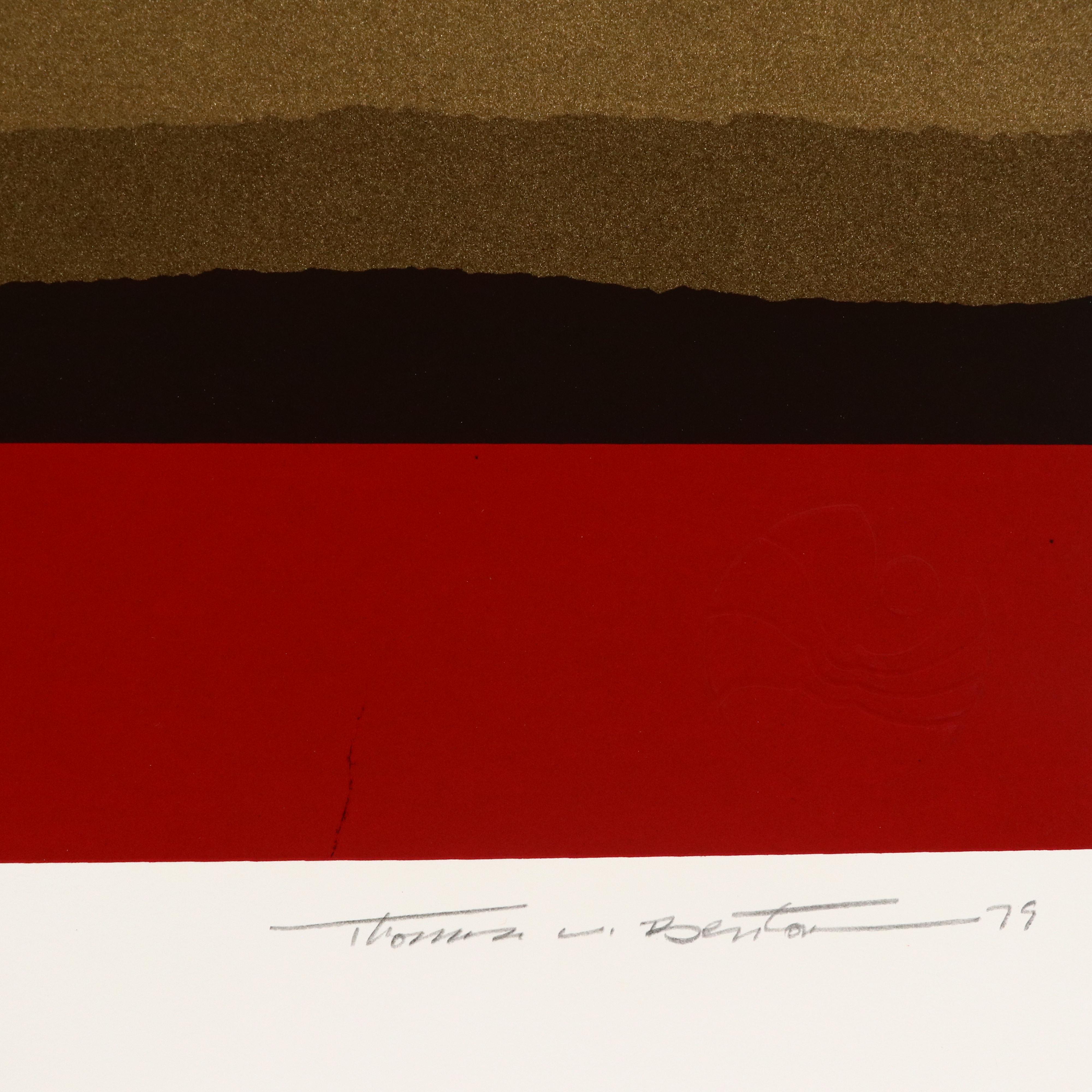 Thomas W. Benton Modern Serigraph "Golden Waves," 1979