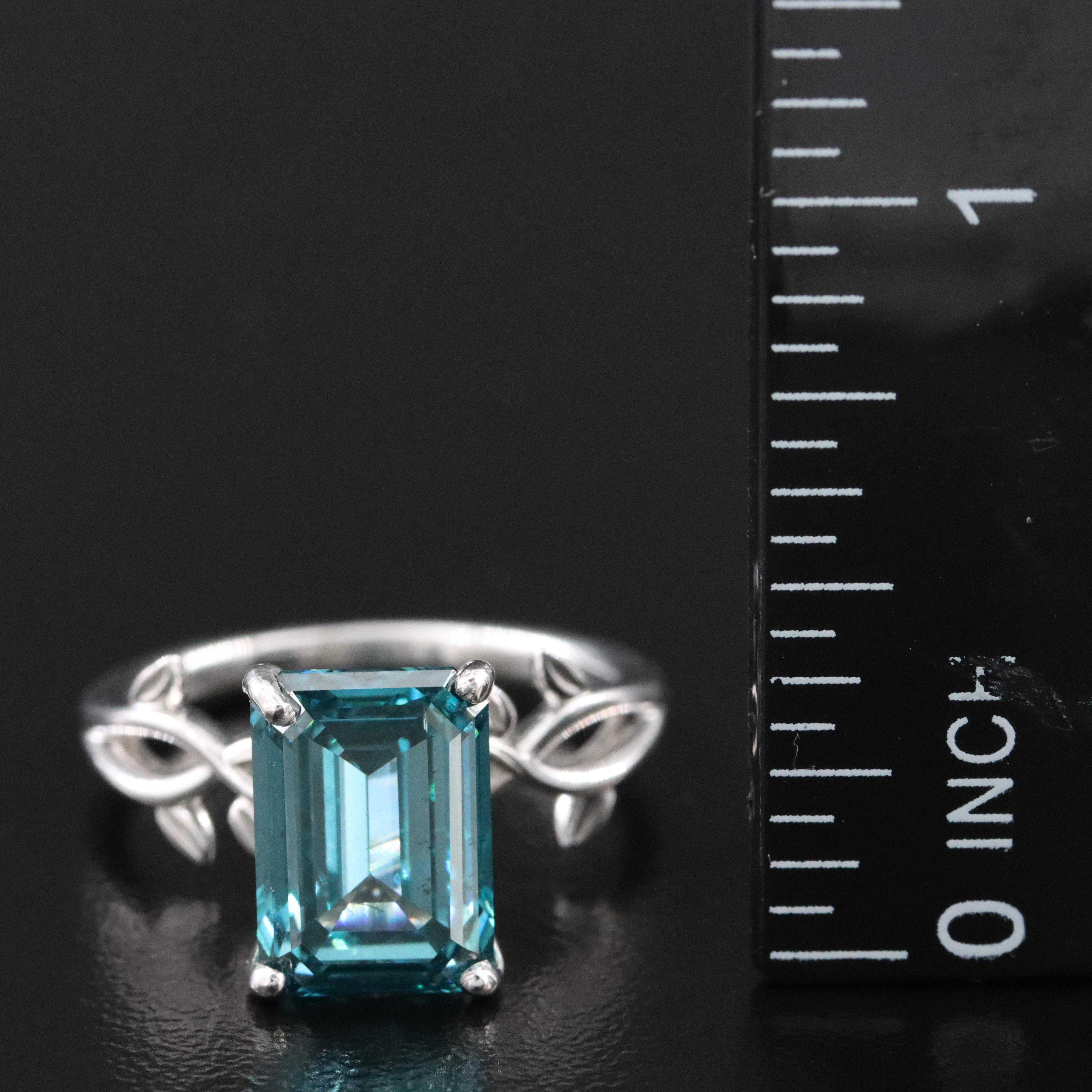 14K 4.02 CT Fancy Lab Grown Diamond Solitaire Ring with Digital GIA Report