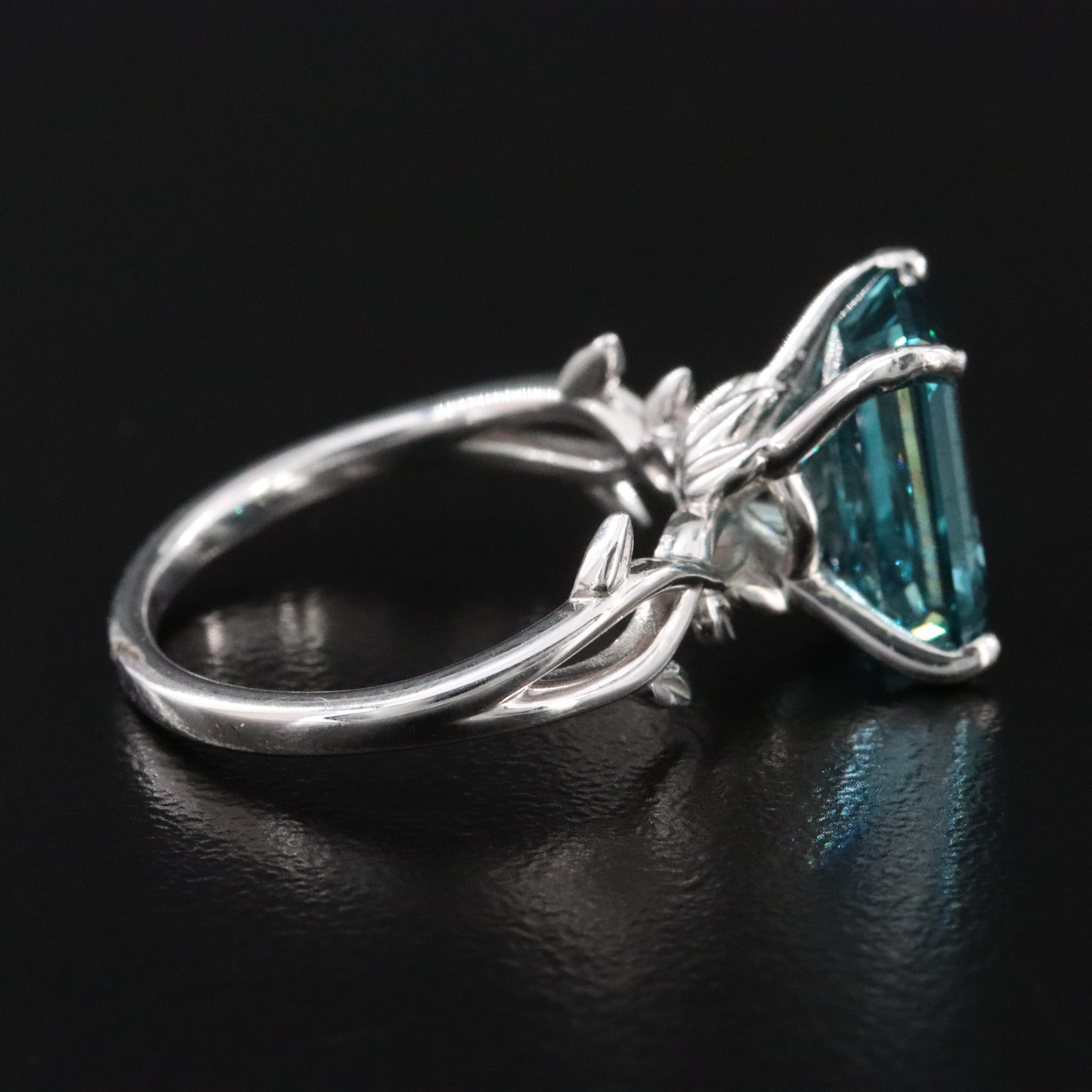 14K 4.02 CT Fancy Lab Grown Diamond Solitaire Ring with Digital GIA Report