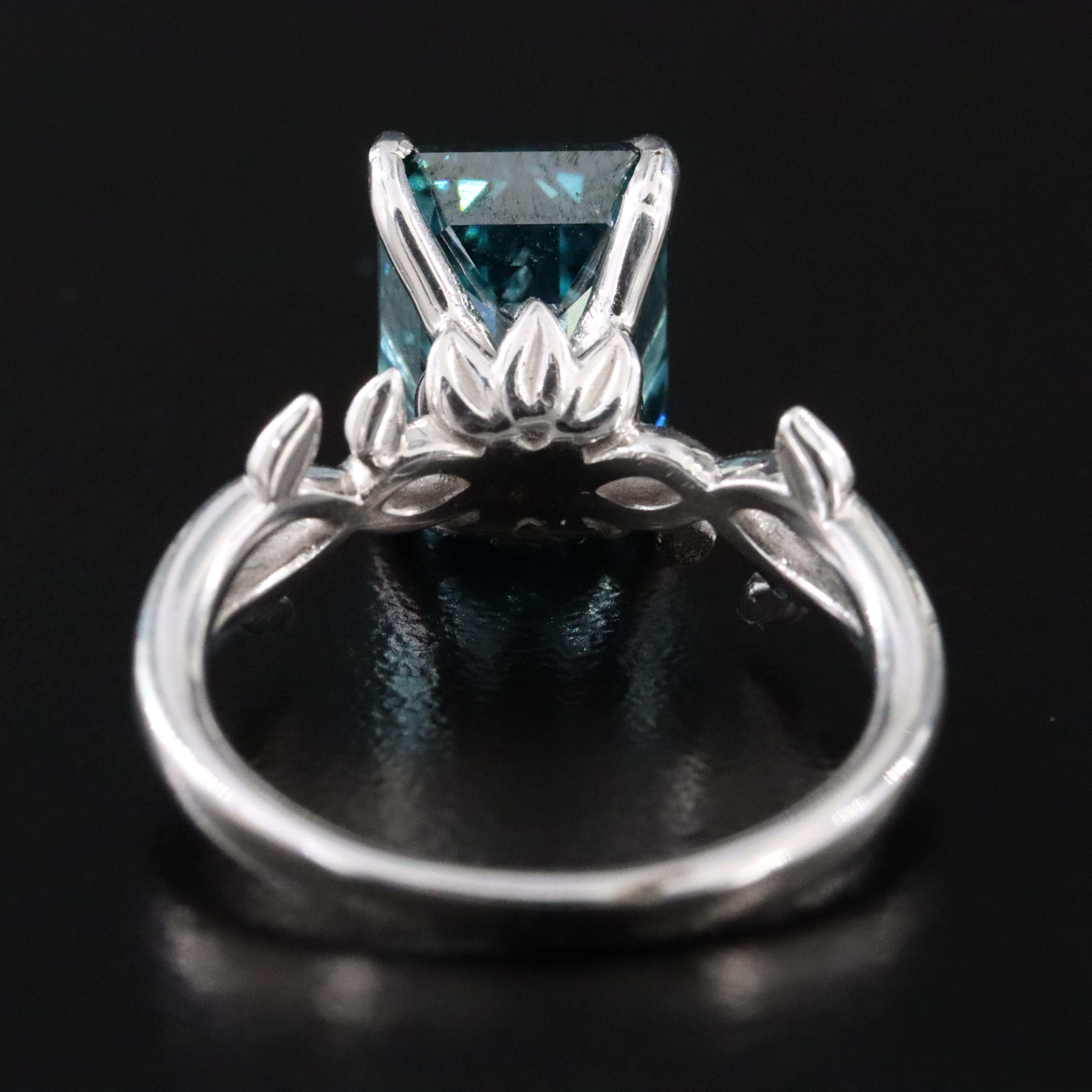 14K 4.02 CT Fancy Lab Grown Diamond Solitaire Ring with Digital GIA Report