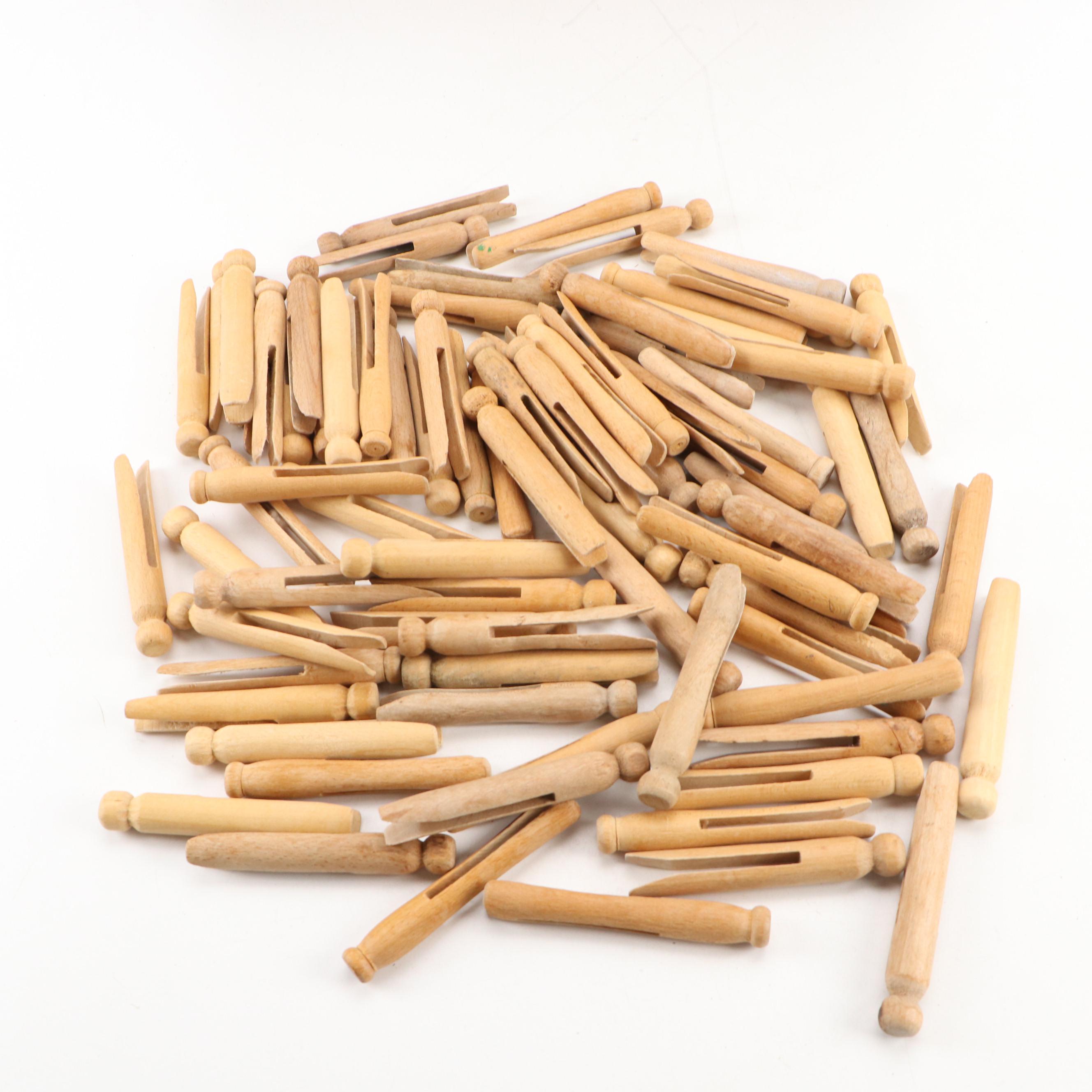 Pair of Schweppes and Coca Cola Crates with R.G. Dun Cigar Box and Clothespins