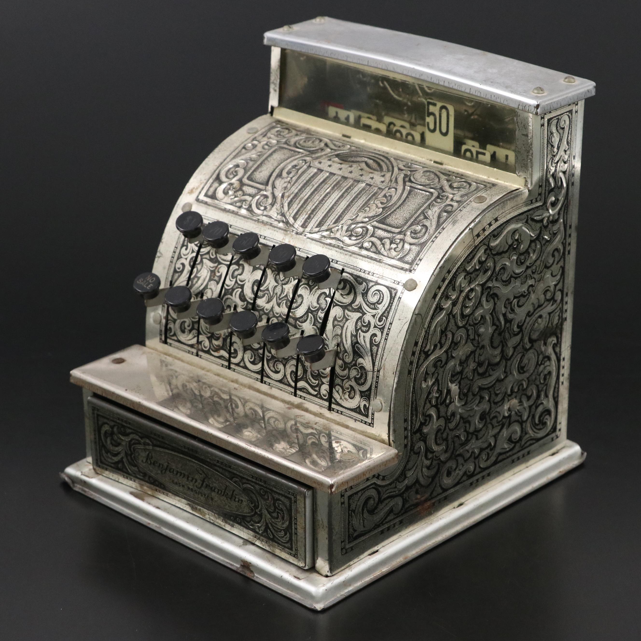 Kamkap Inc., Benjamin Franklin Tin Cash Register, Mid to Late 20th Century