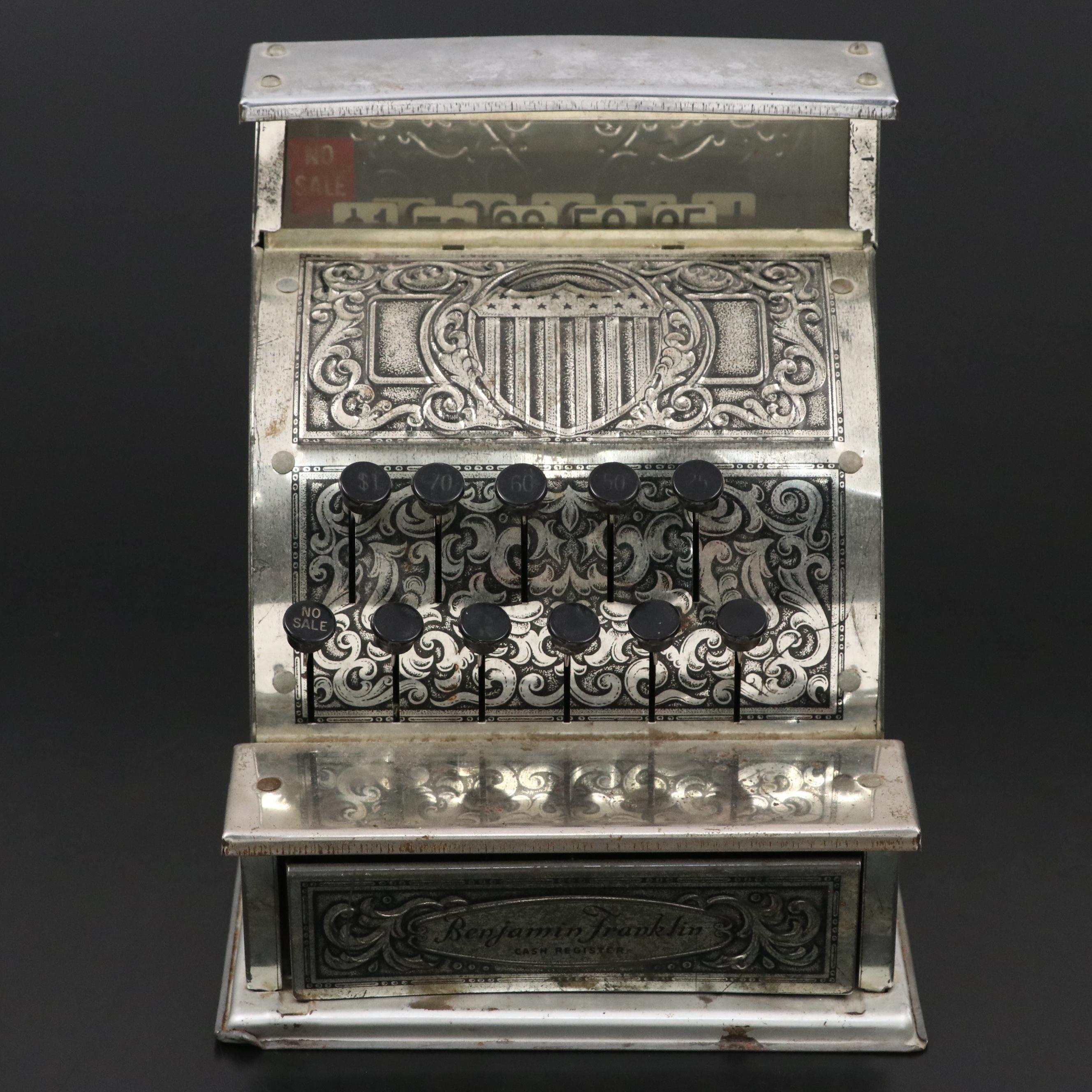 Kamkap Inc., Benjamin Franklin Tin Cash Register, Mid to Late 20th Century