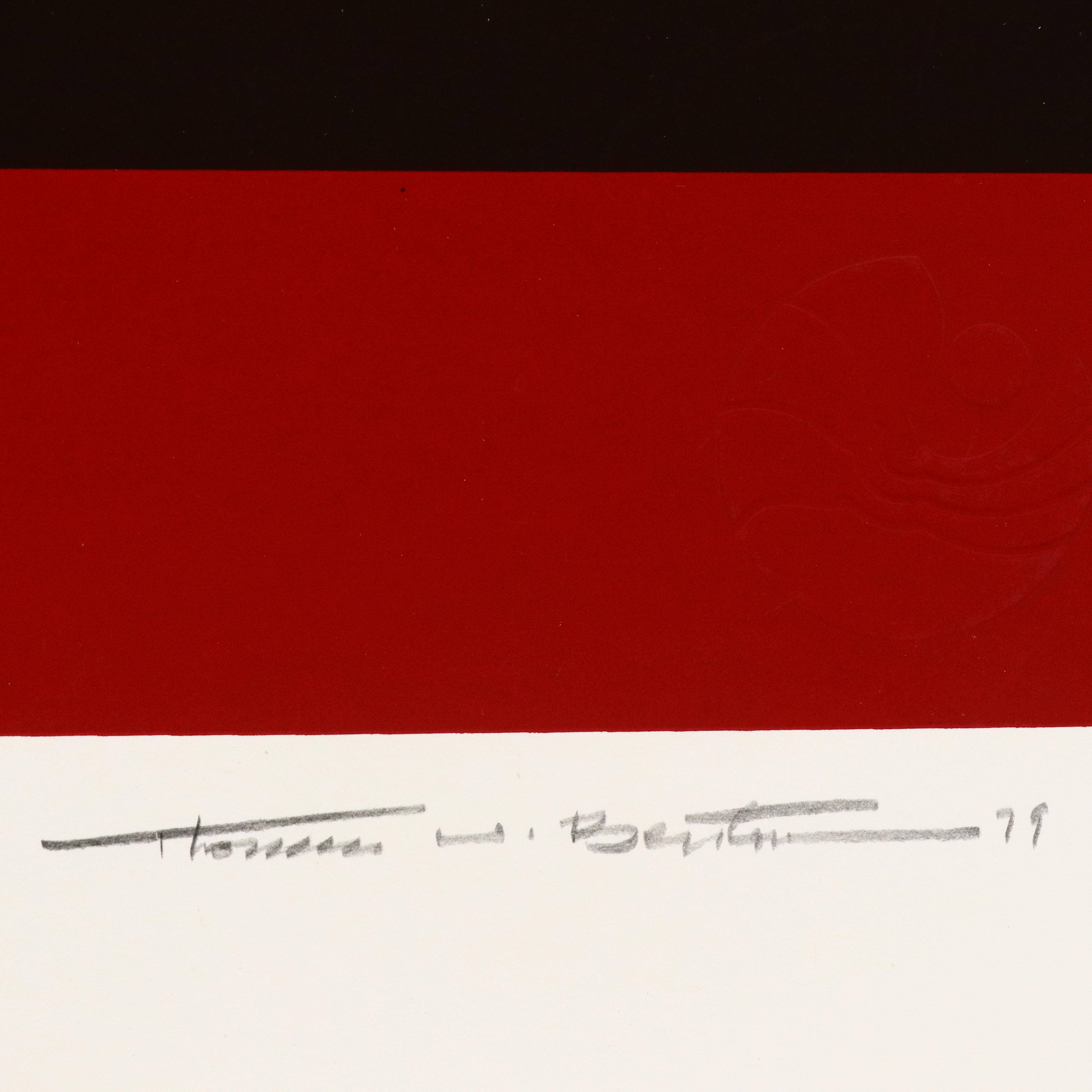 Thomas W. Benton Modern Serigraph "Golden Waves," 1979