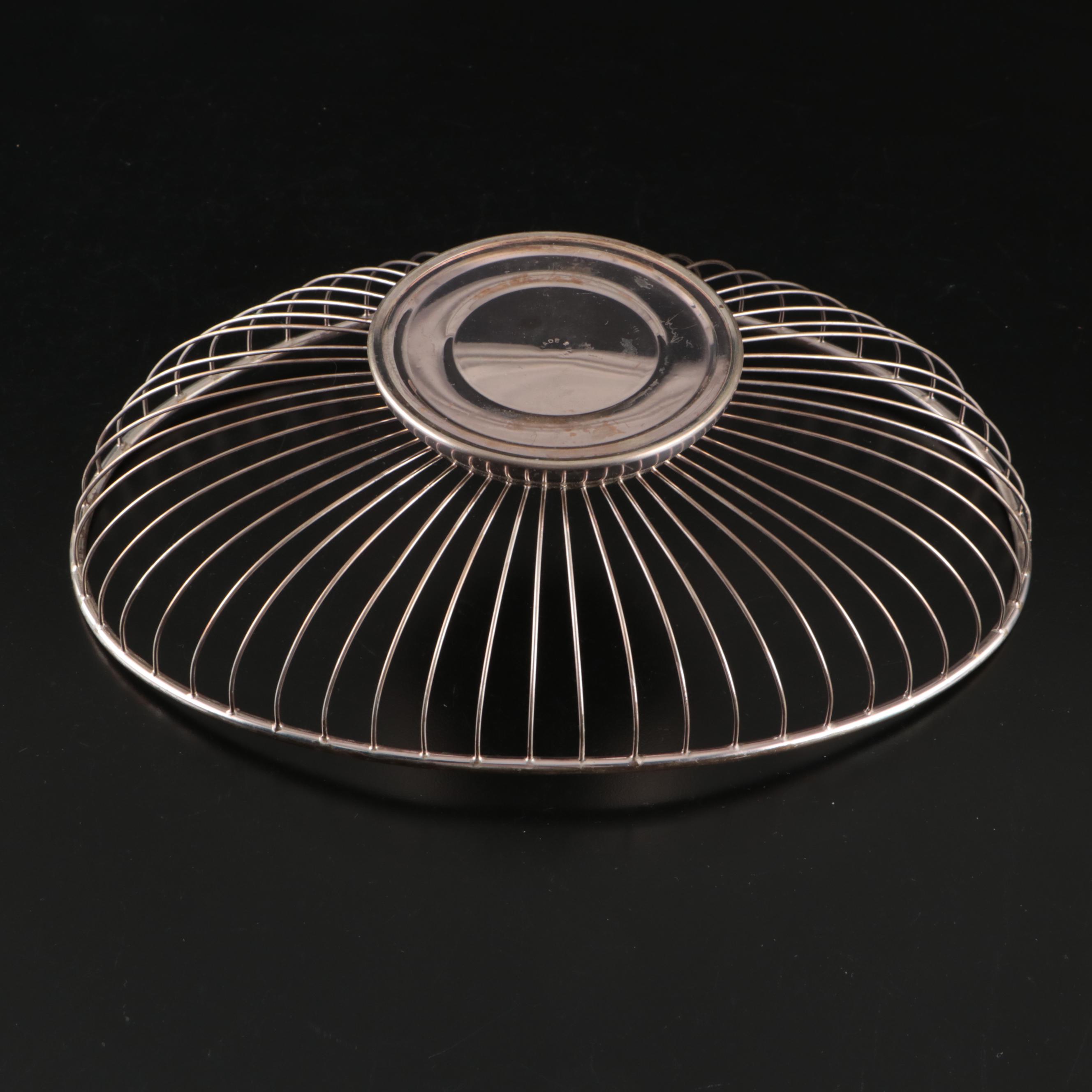 Trumpet Vase with Other Silver Plate Serving Pieces, 20th Century