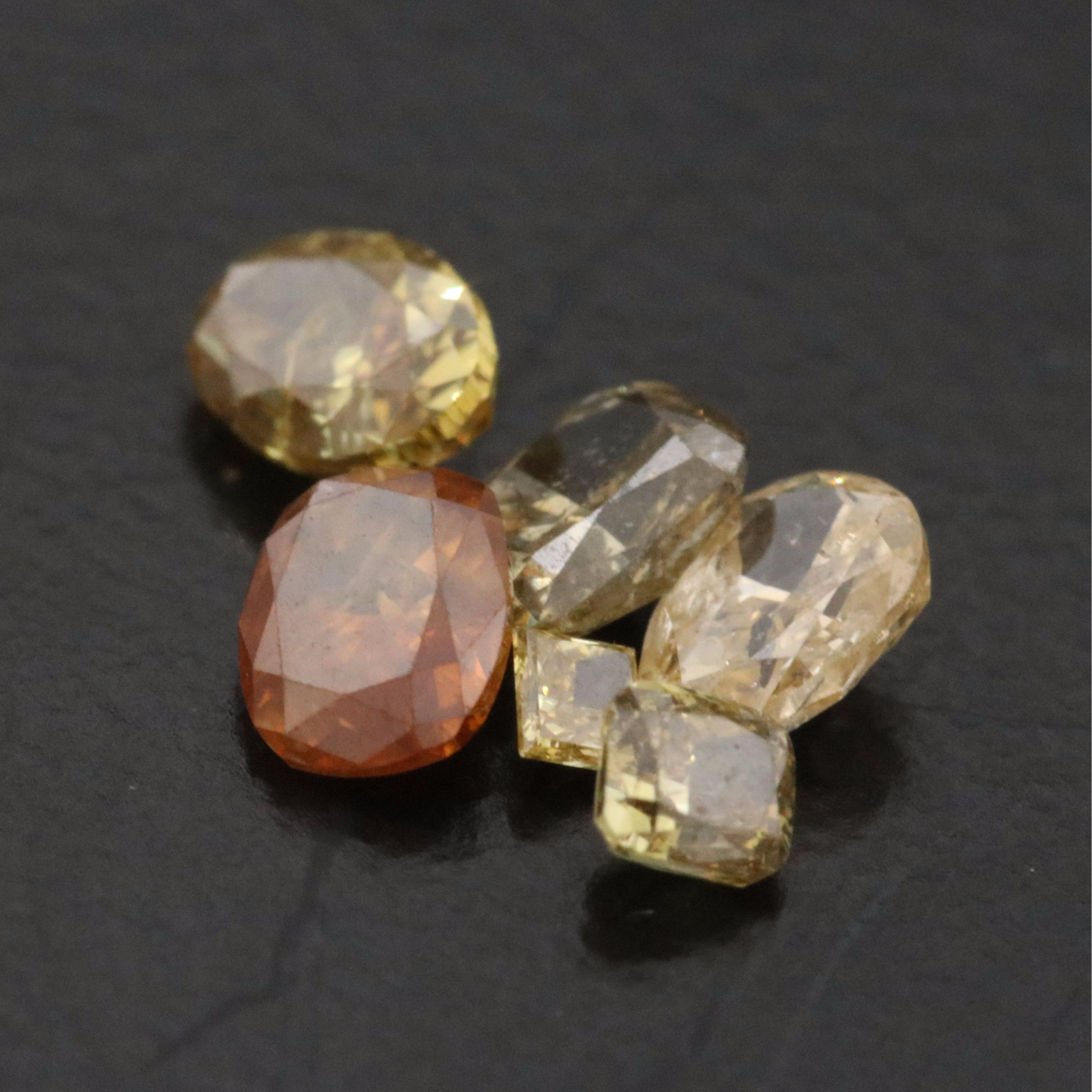 Loose 1.01 CTW Fancy Yellow and Fancy Orange Diamonds