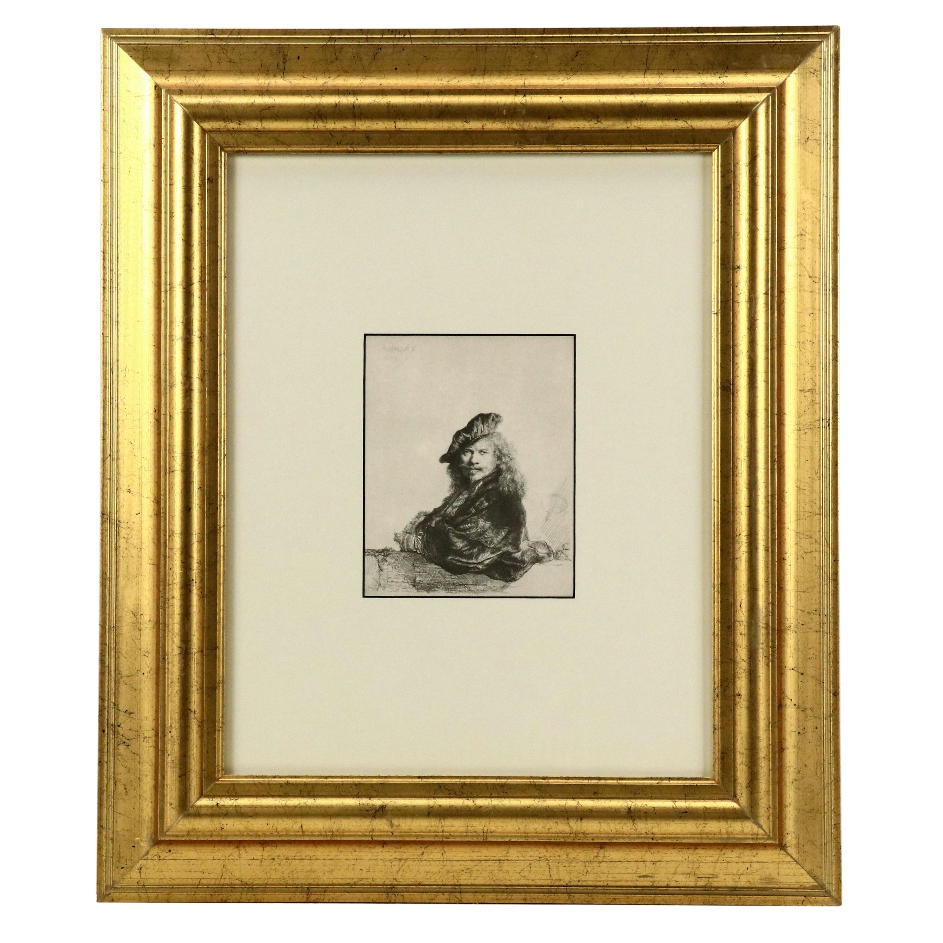 Halftone After Rembrandt "Self-Portrait Leaning on a Stone Sill"