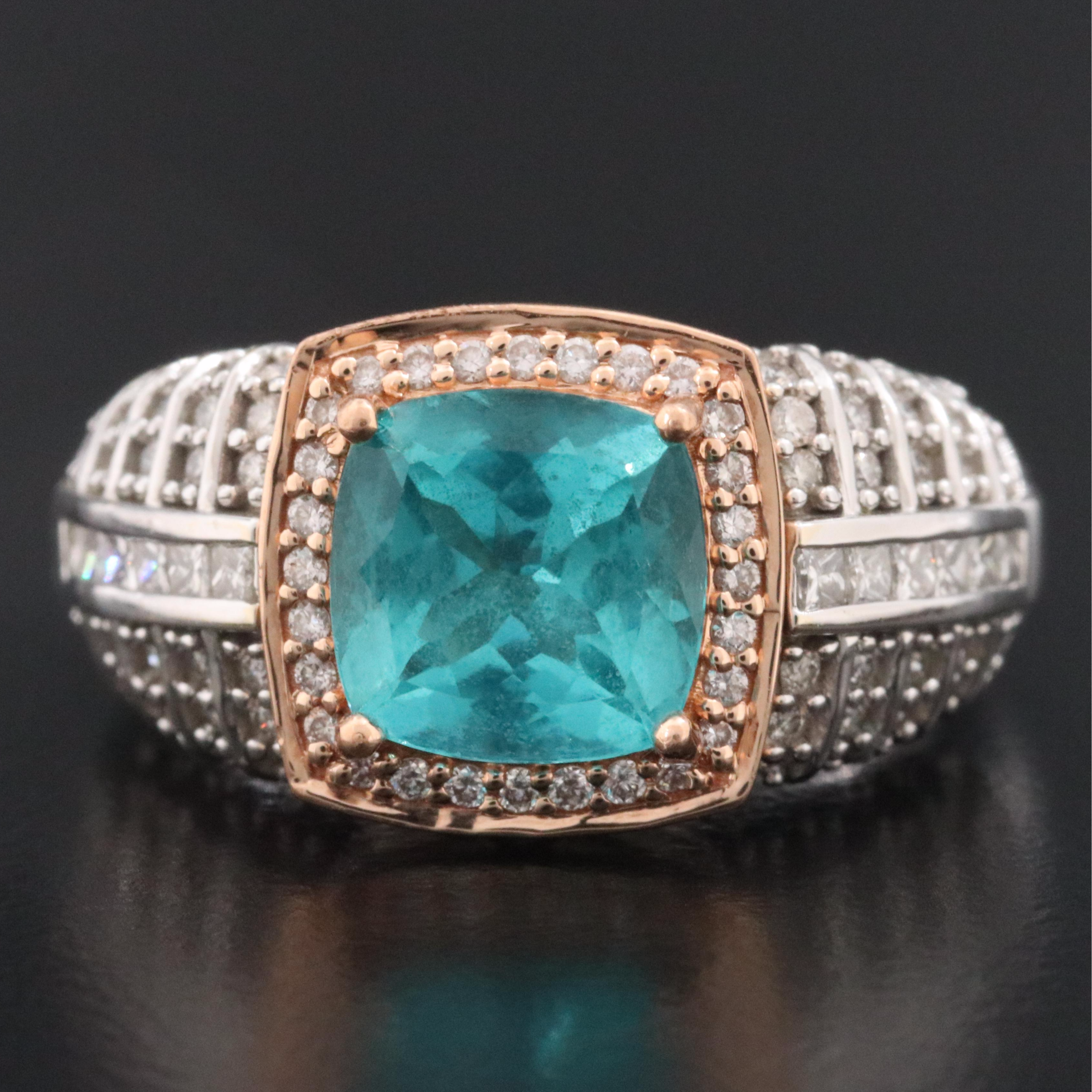 Chromia 18K Apatite and Diamond Ring