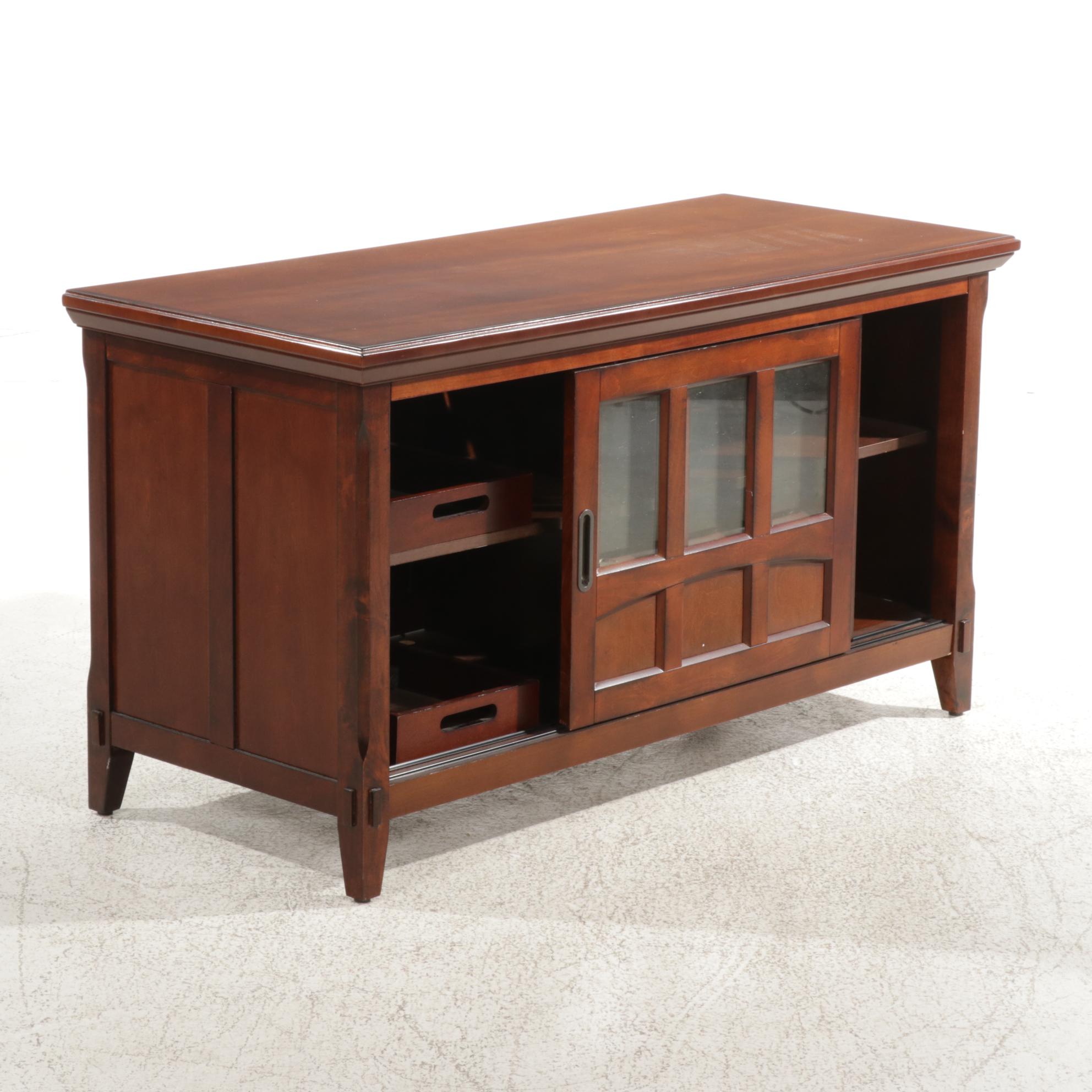 Craftsman Style Cherry Finished Media Cabinet