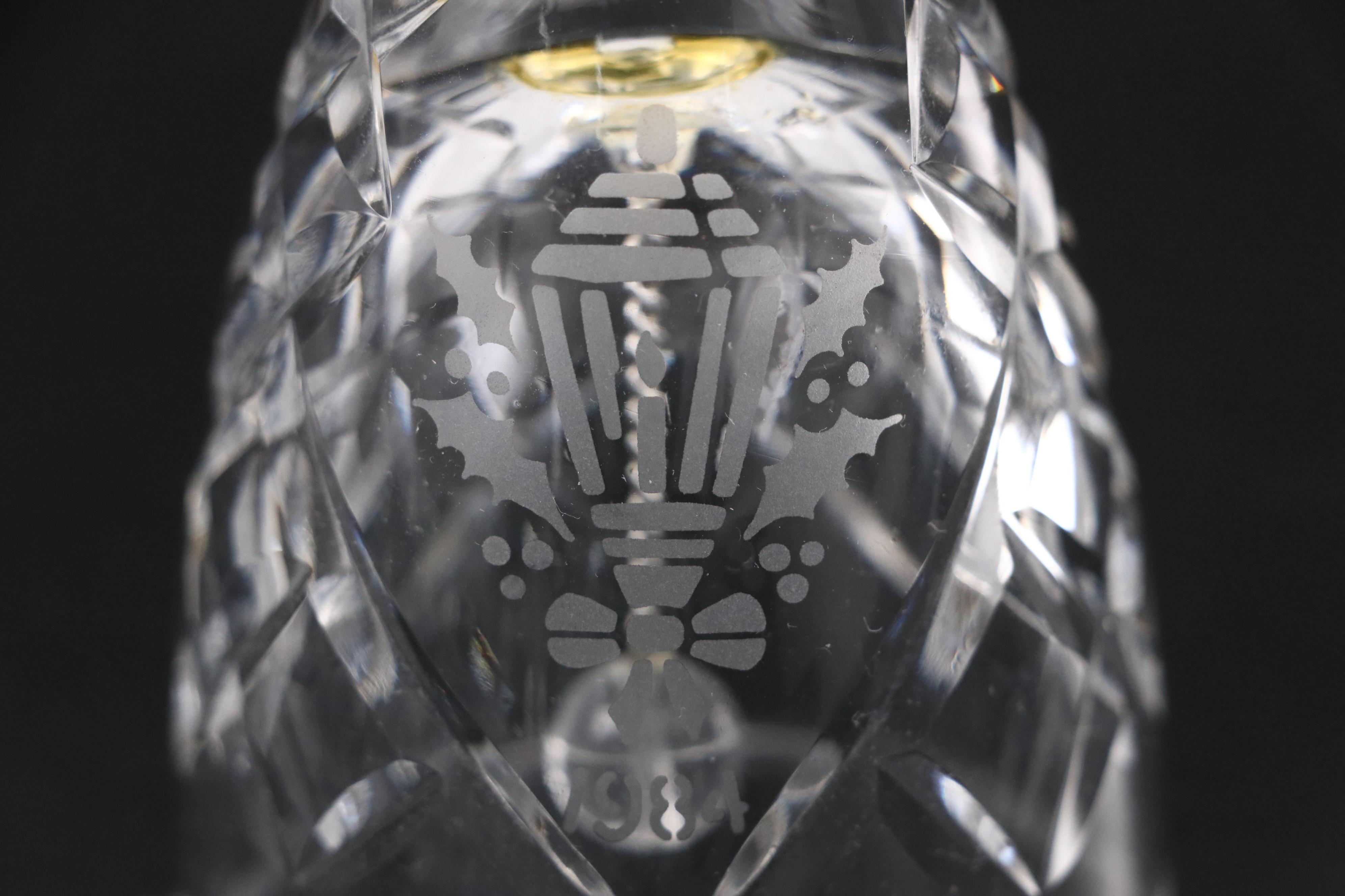 Waterford Crystal Bell and Ashtray with Blue and White Ceramic Home Décor