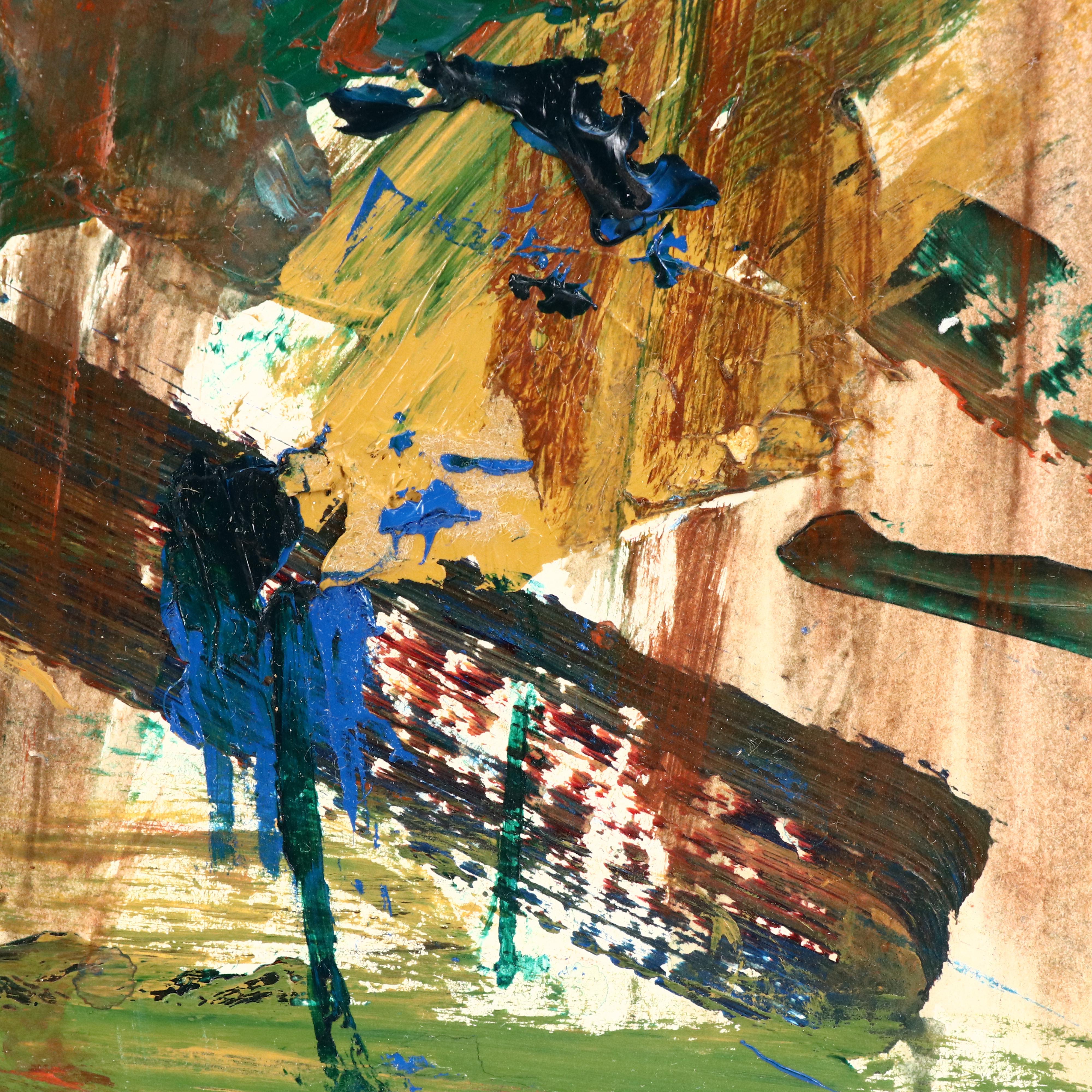 Jack Meanwell Abstract Modern Oil Painting, Late 20th Century