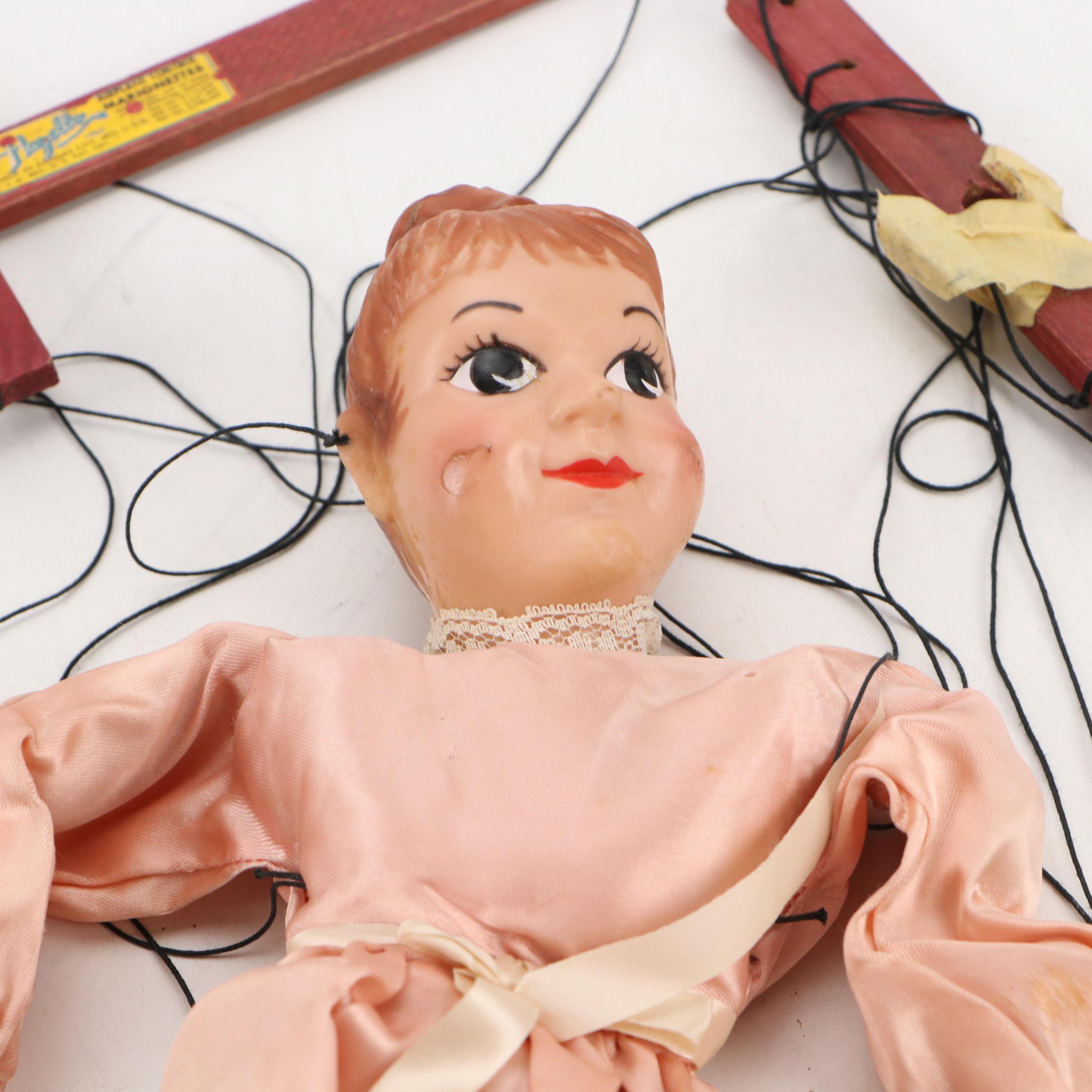 Hazelle Composite Airplane Control Marionette, Mid-20th Century