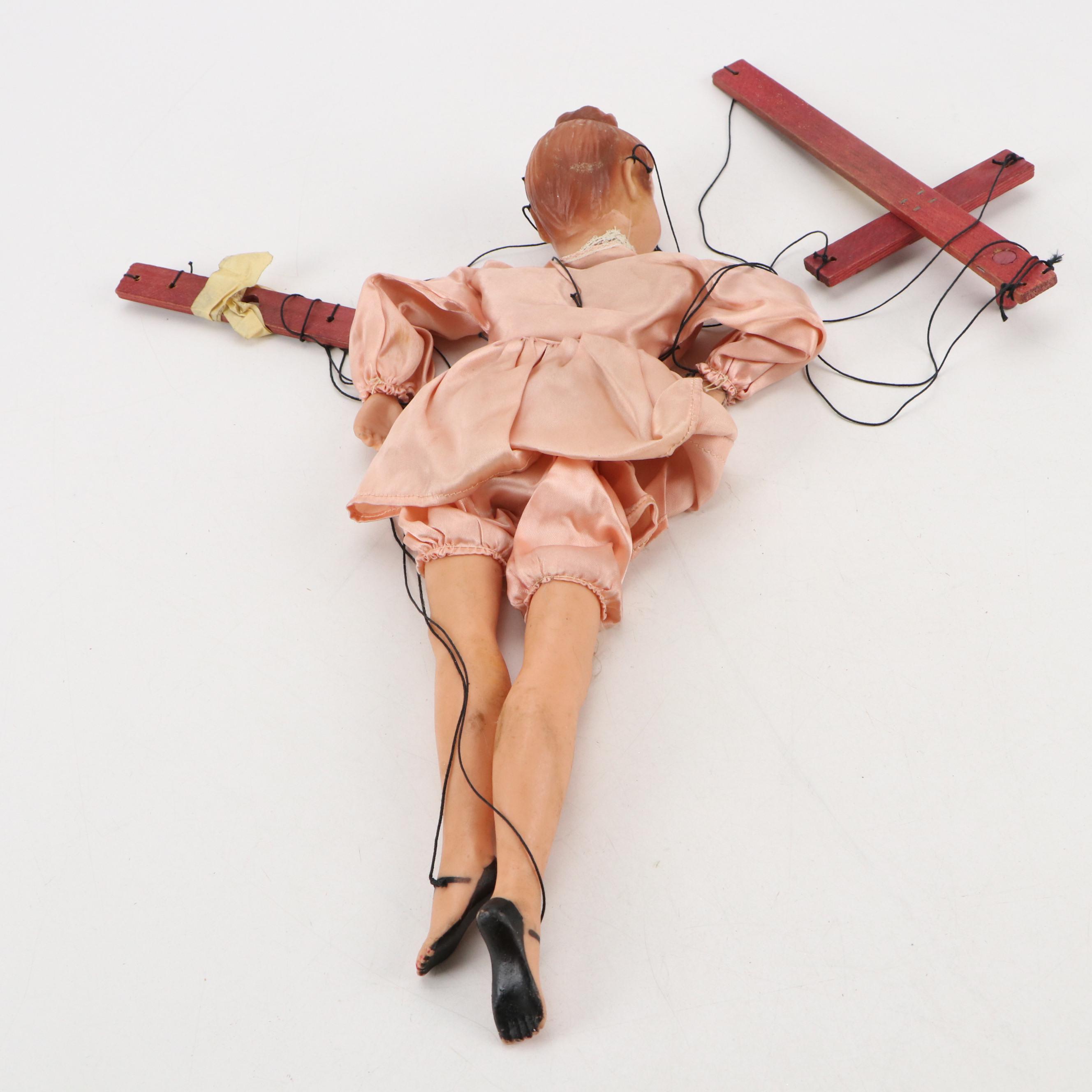 Hazelle Composite Airplane Control Marionette, Mid-20th Century
