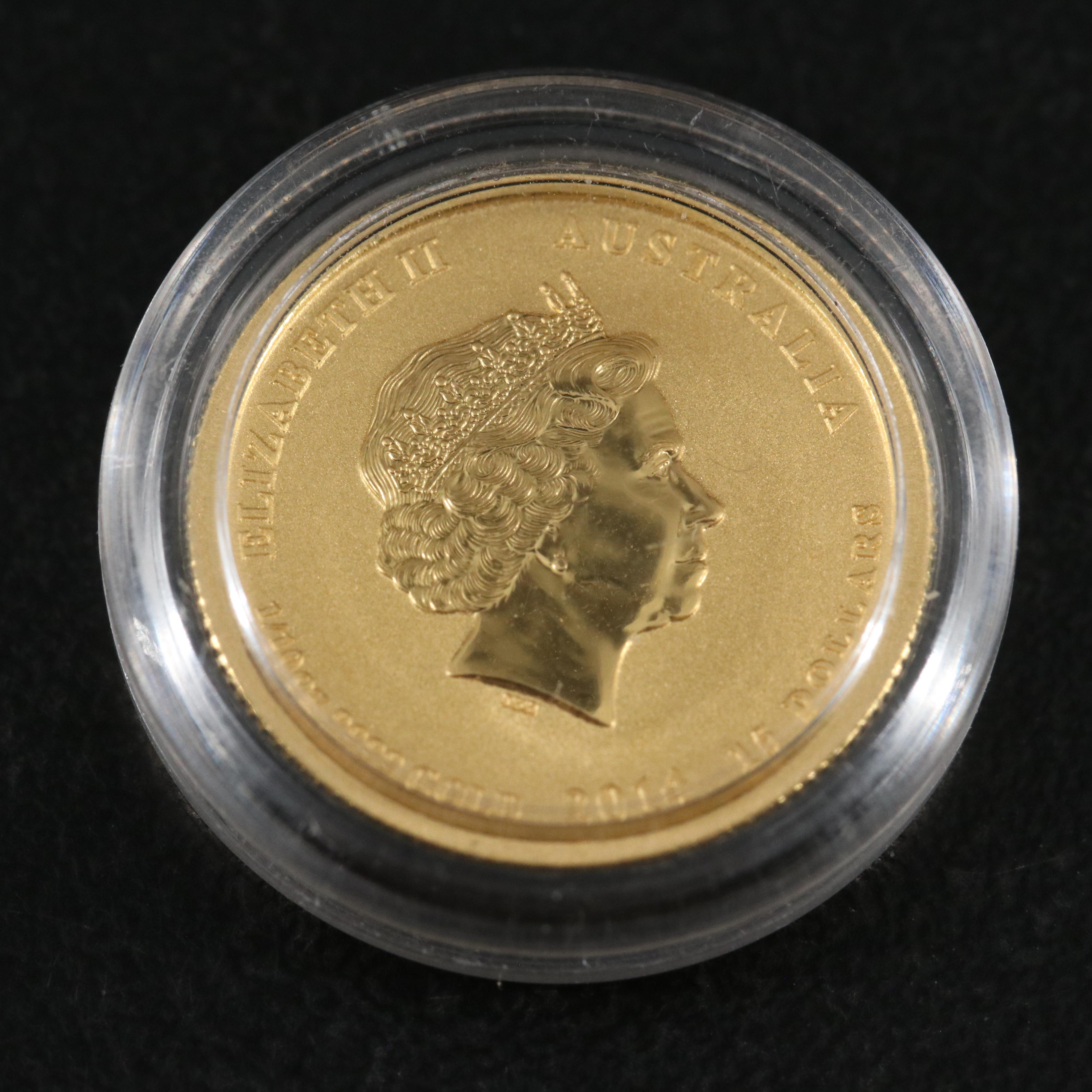 2014-P $15 Australia Battle of the Coral Sea 1/10th OZT Gold Coin