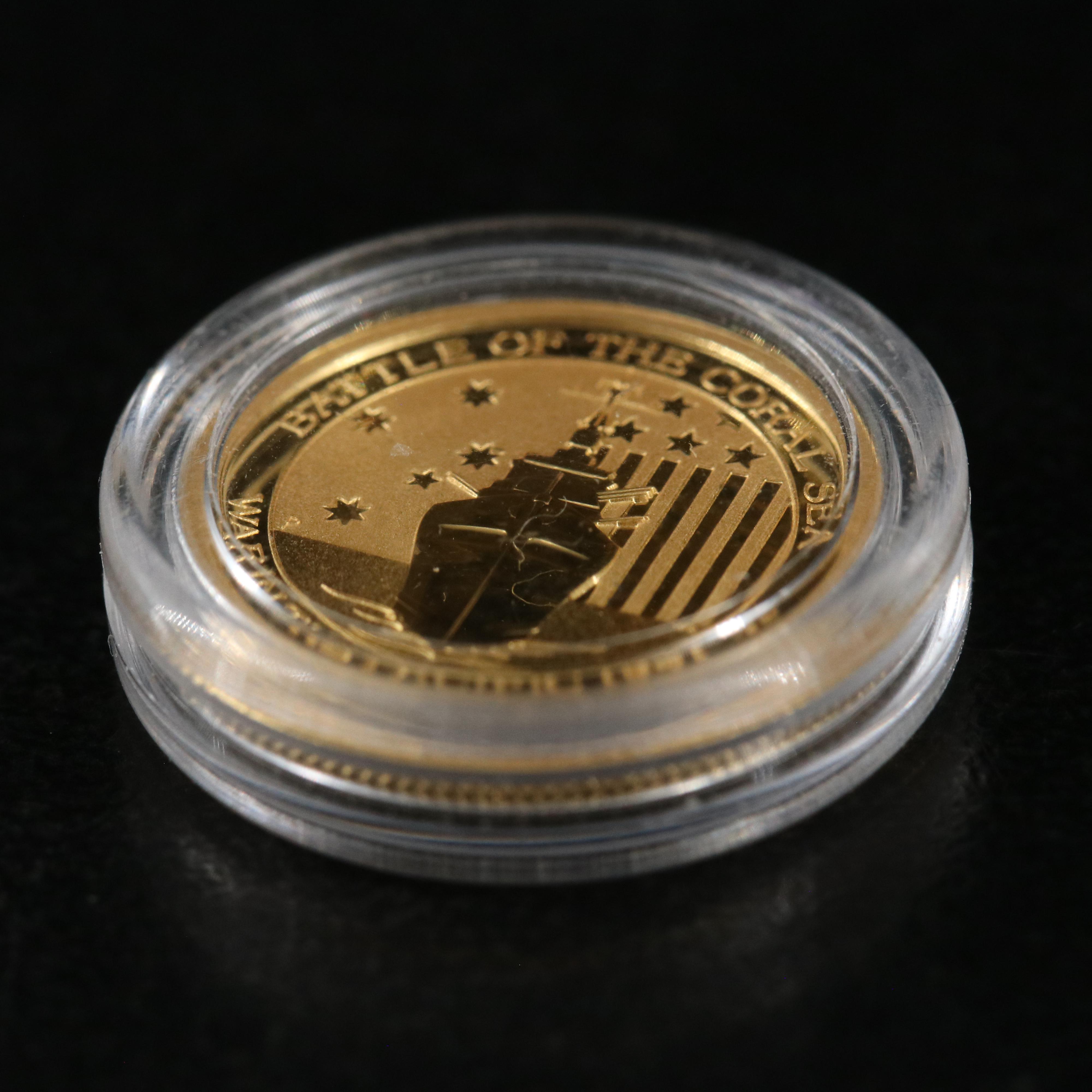 2014-P $15 Australia Battle of the Coral Sea 1/10th OZT Gold Coin