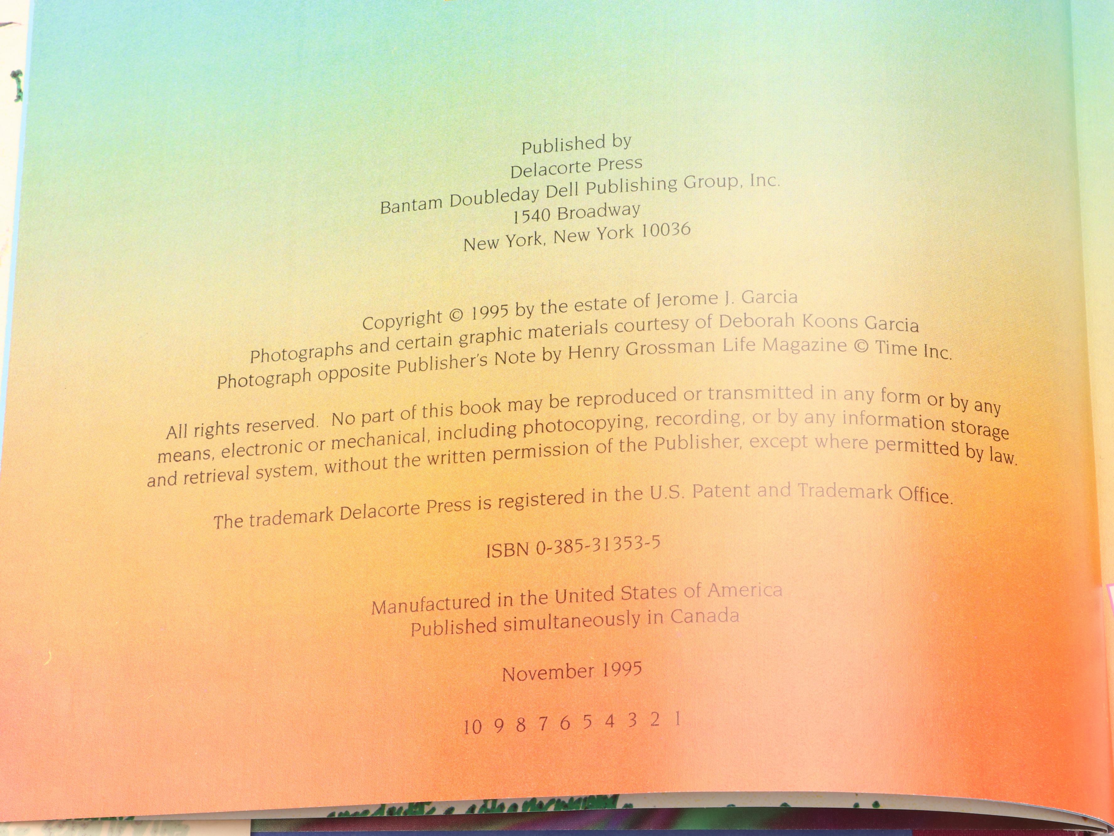 First Edition, First Printing "Harrington Street" by Jerry Garcia, 1995