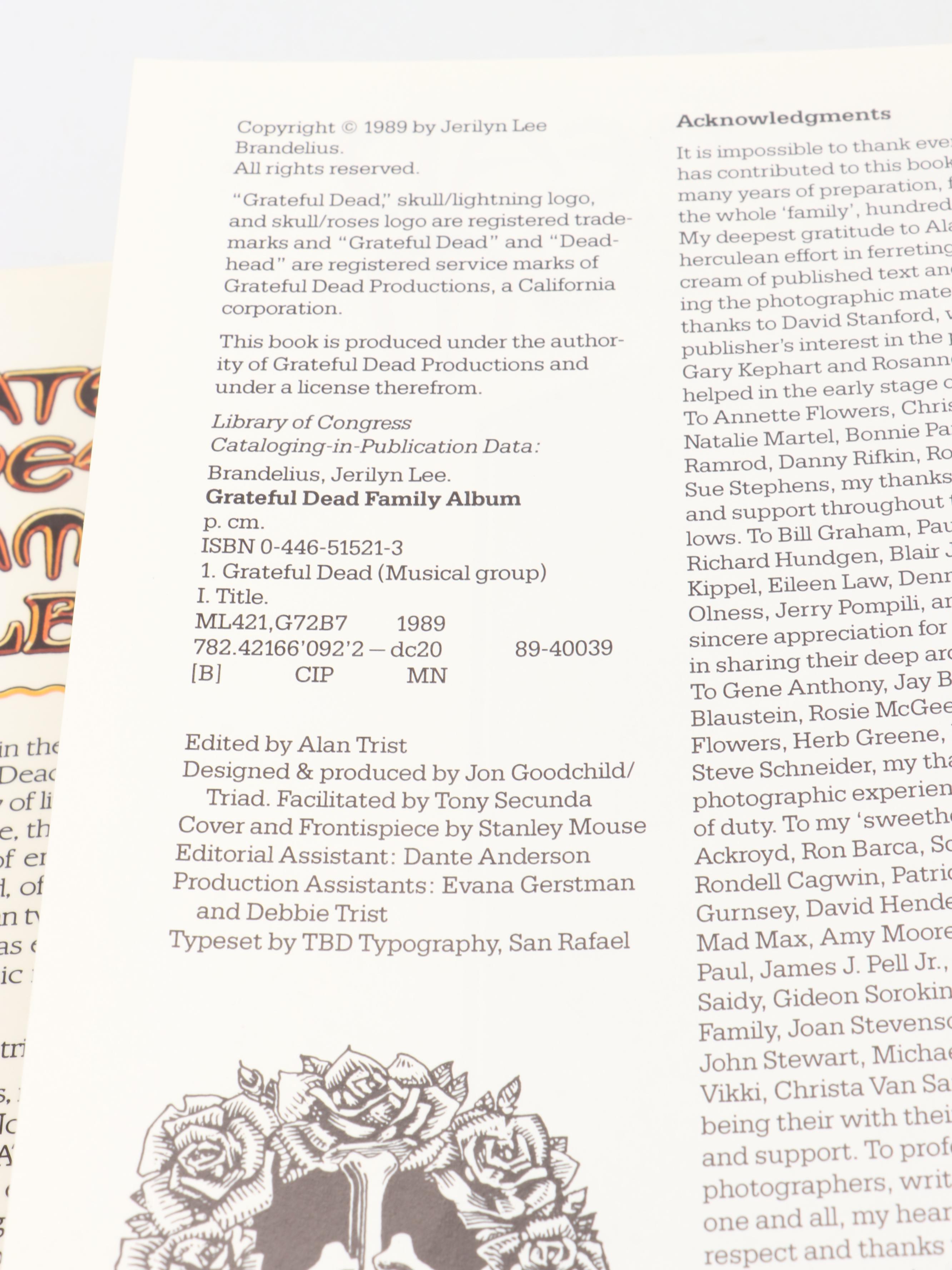 First Printing "Grateful Dead Family Album" by Jerilyn Lee Brandelius, 1989