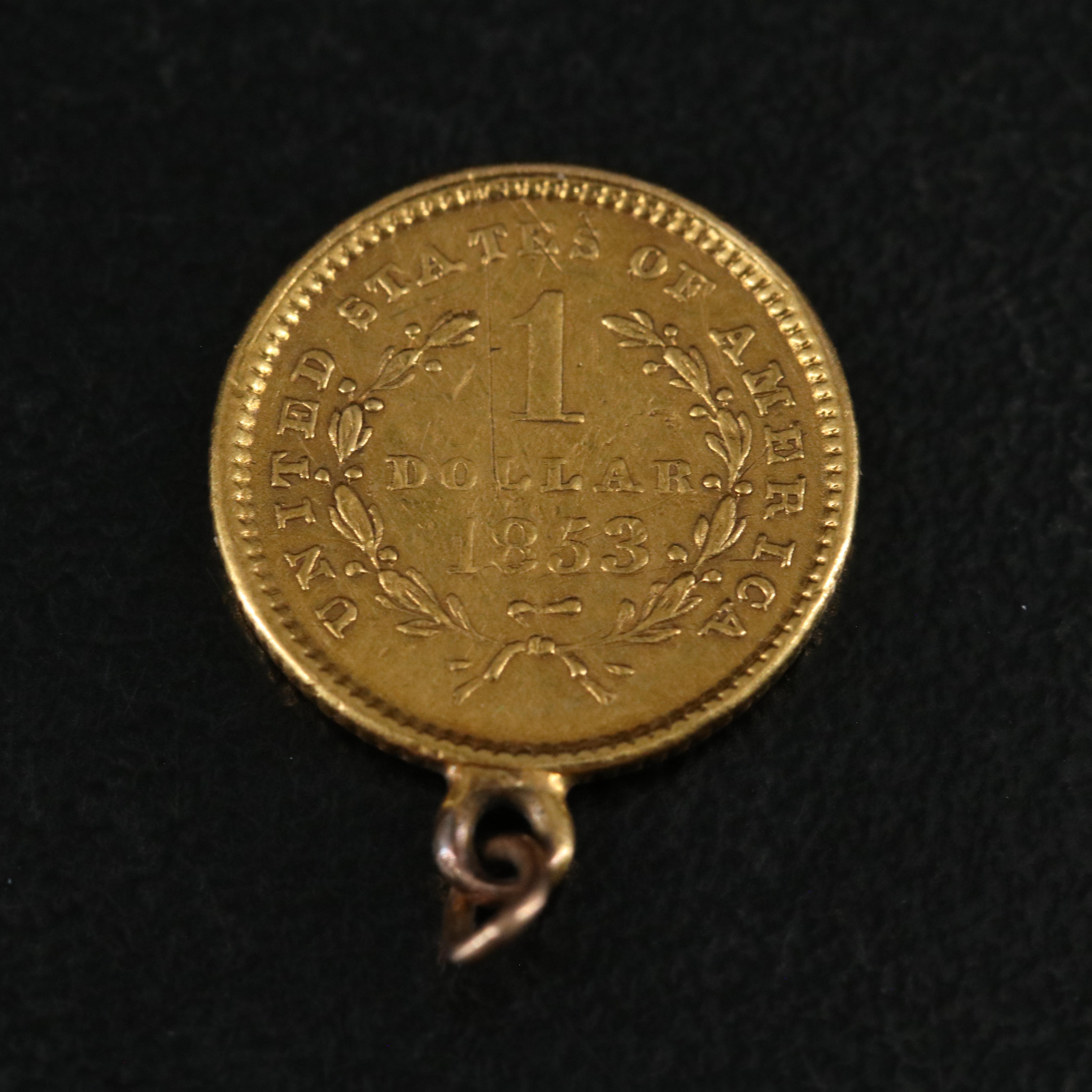 1853 Liberty Head $1 Gold Coin