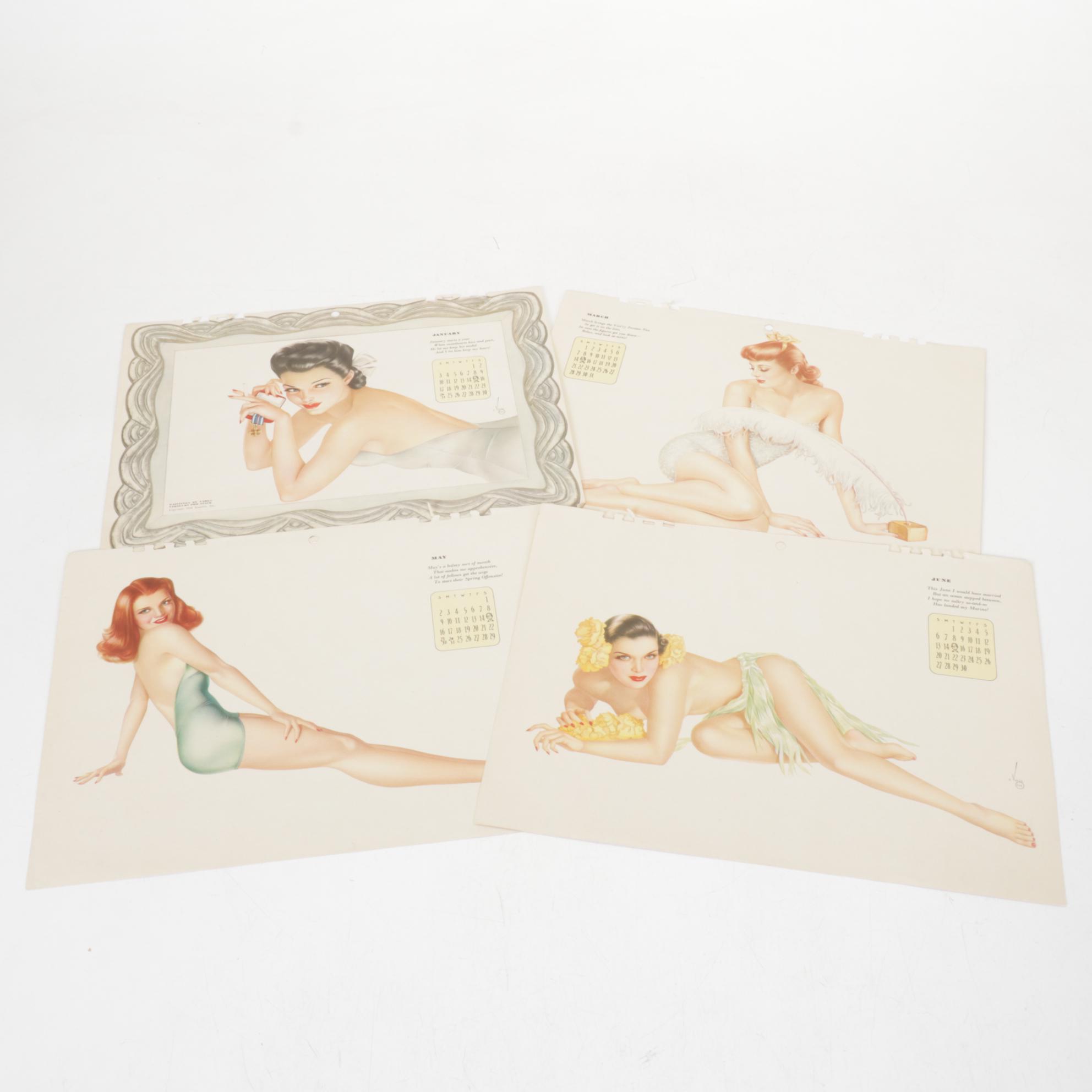 Esquire Magazine Pin-Up Calendars & Adverts, 1940s