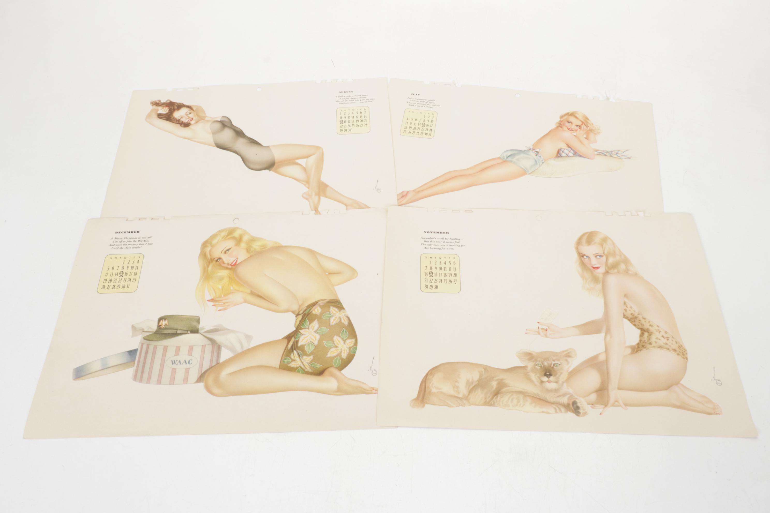 Esquire Magazine Pin-Up Calendars & Adverts, 1940s