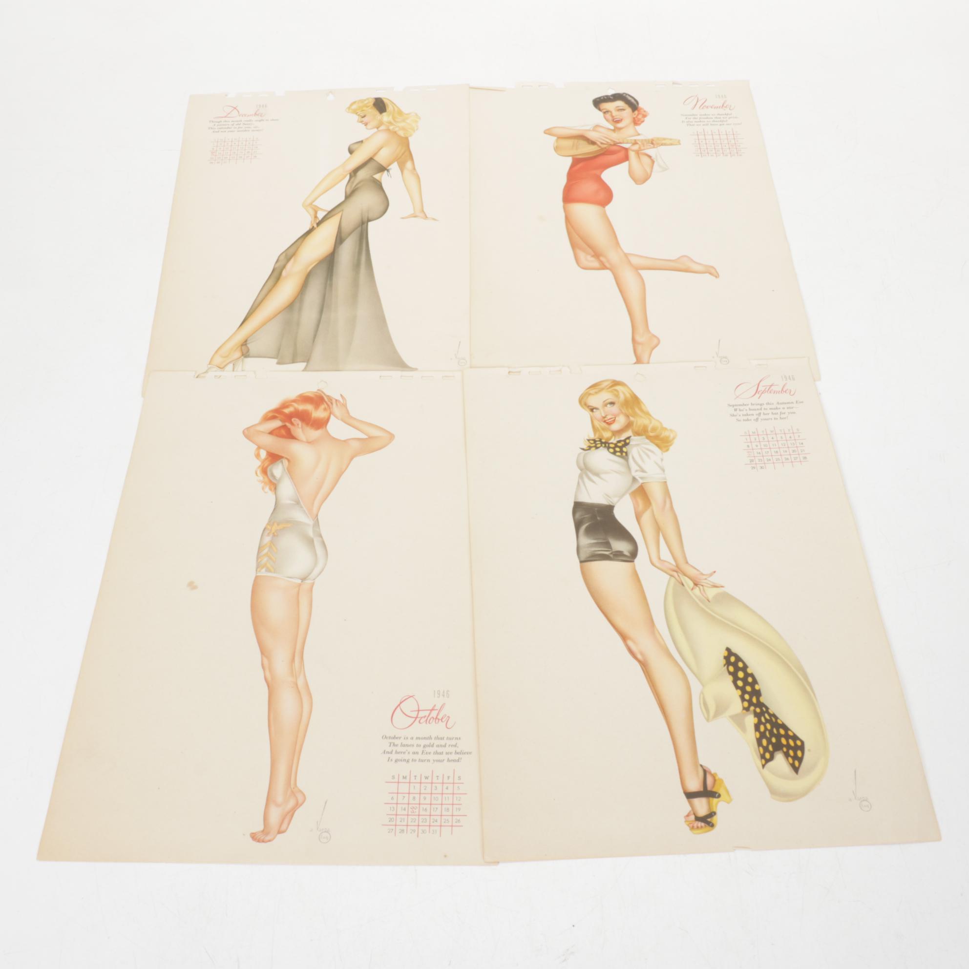 Esquire Magazine Pin-Up Calendars & Adverts, 1940s