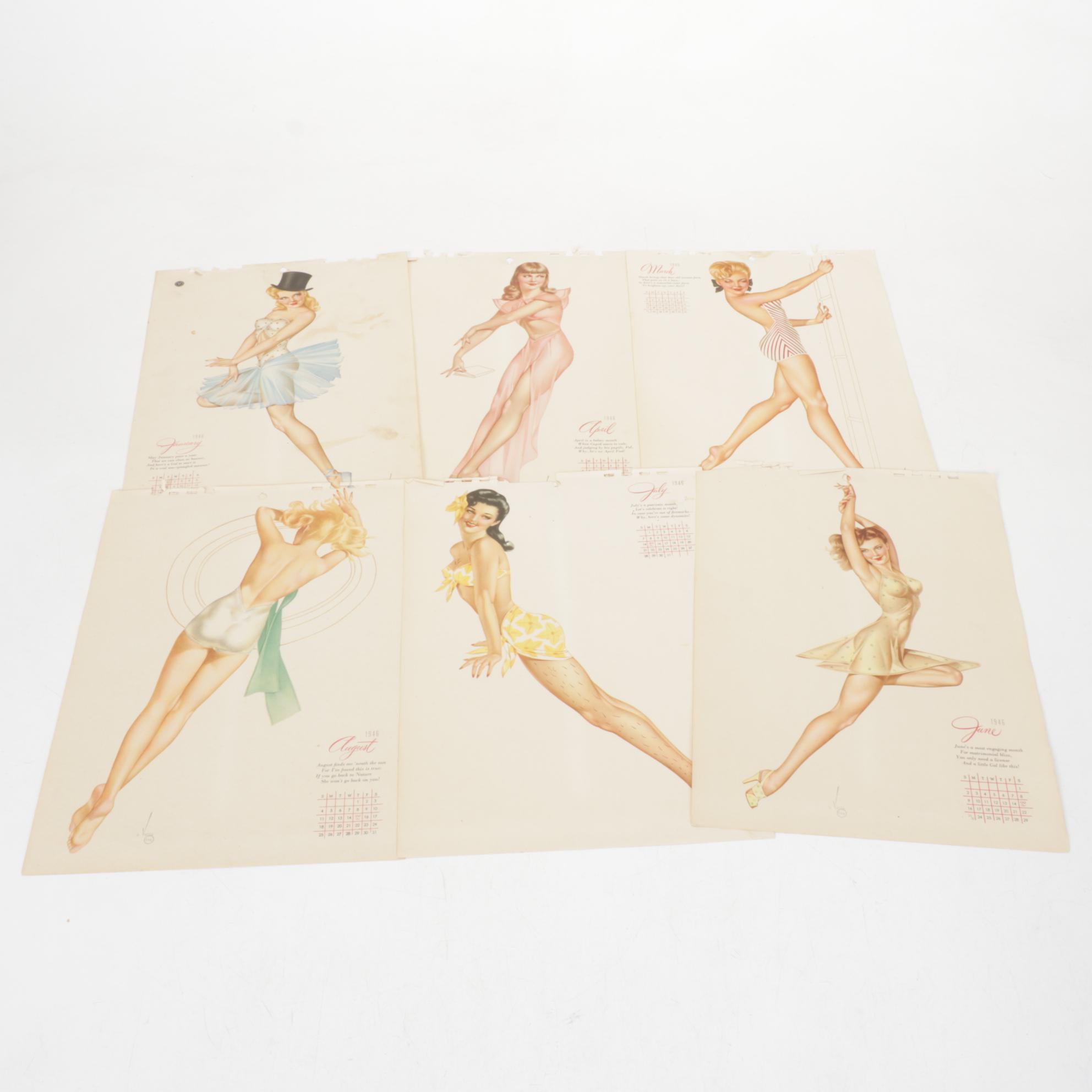 Esquire Magazine Pin-Up Calendars & Adverts, 1940s