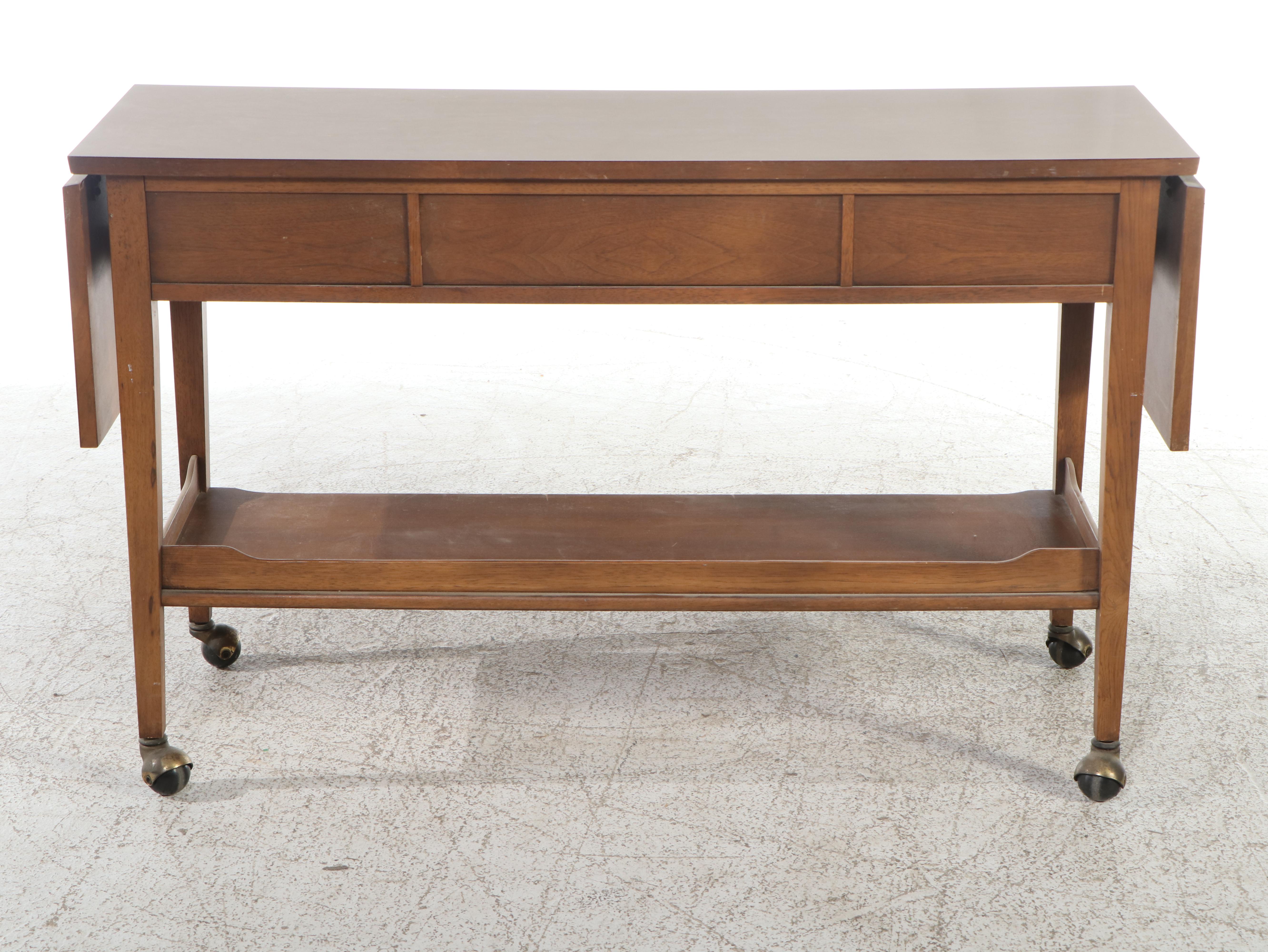 Broyhill Premier "Sculptra" Walnut Drop Leaf Server, Mid-20th Century