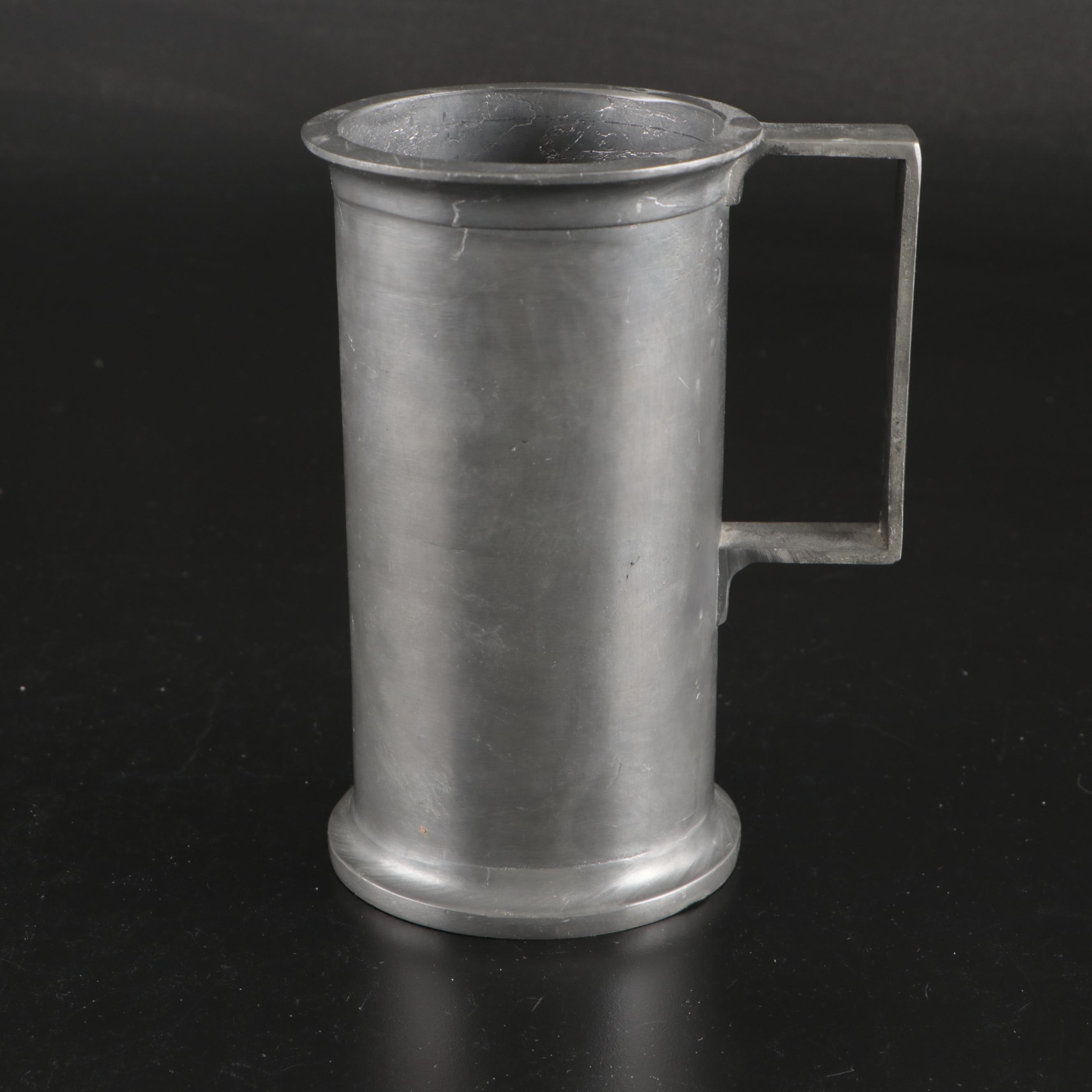 Regal Silver Puss n Boots Silver Plate Spoon with Pewter Beer Mugs and Porringer