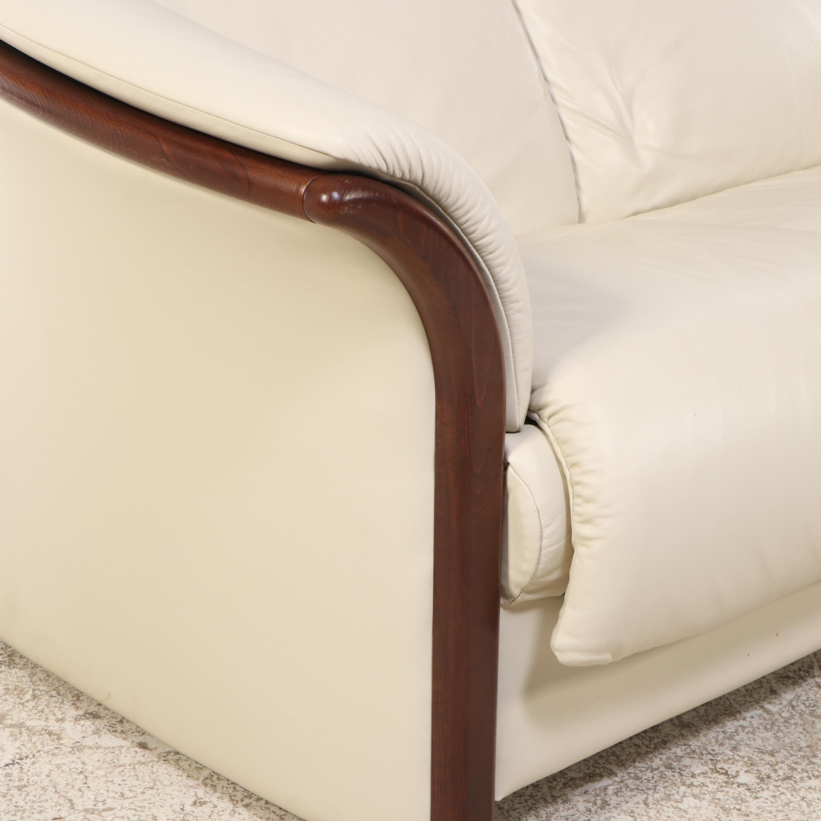 Ekornes Stressless "Manhattan" Leather Upholstered Sofa