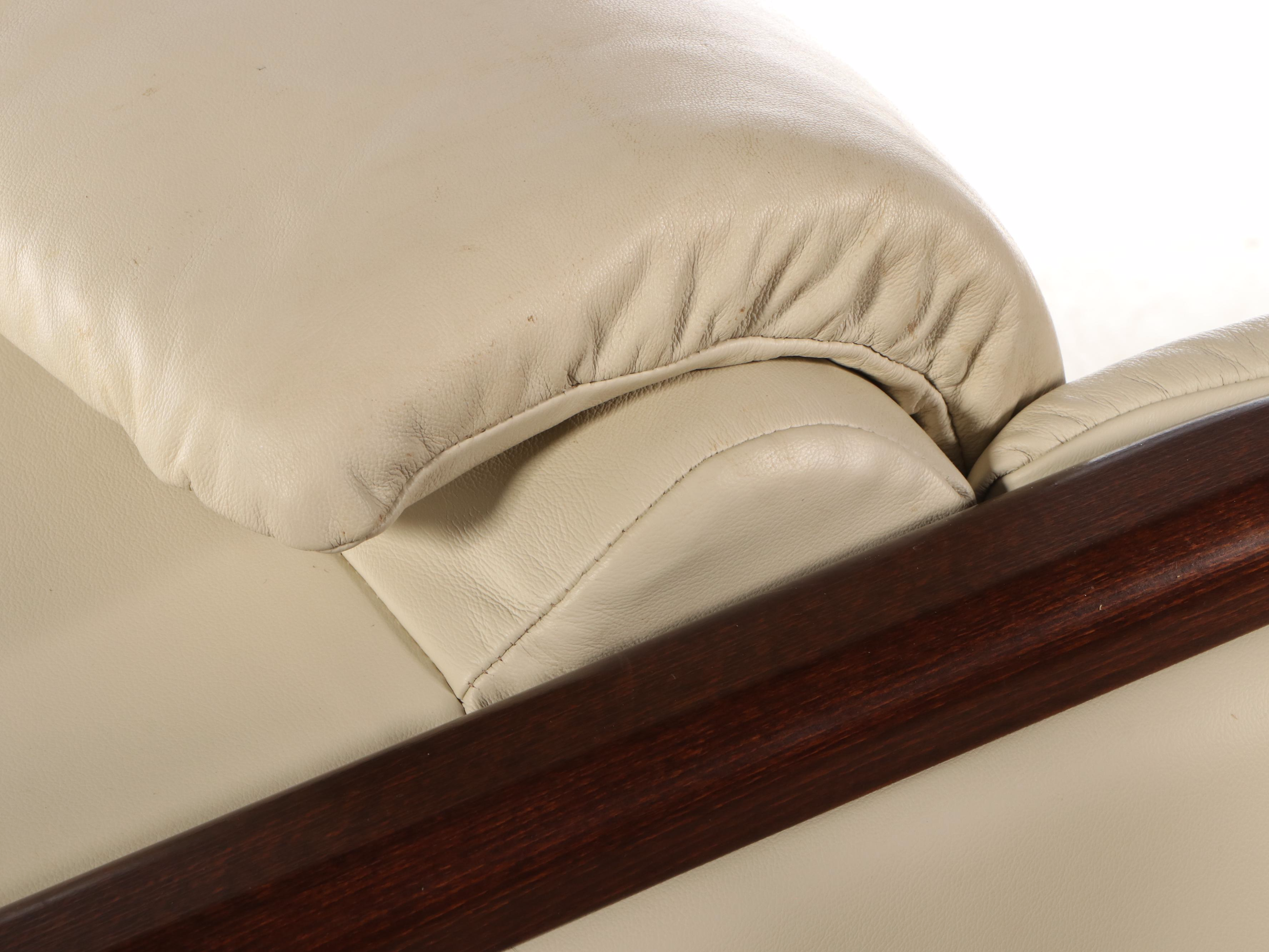 Ekornes Stressless "Manhattan" Leather Upholstered Sofa