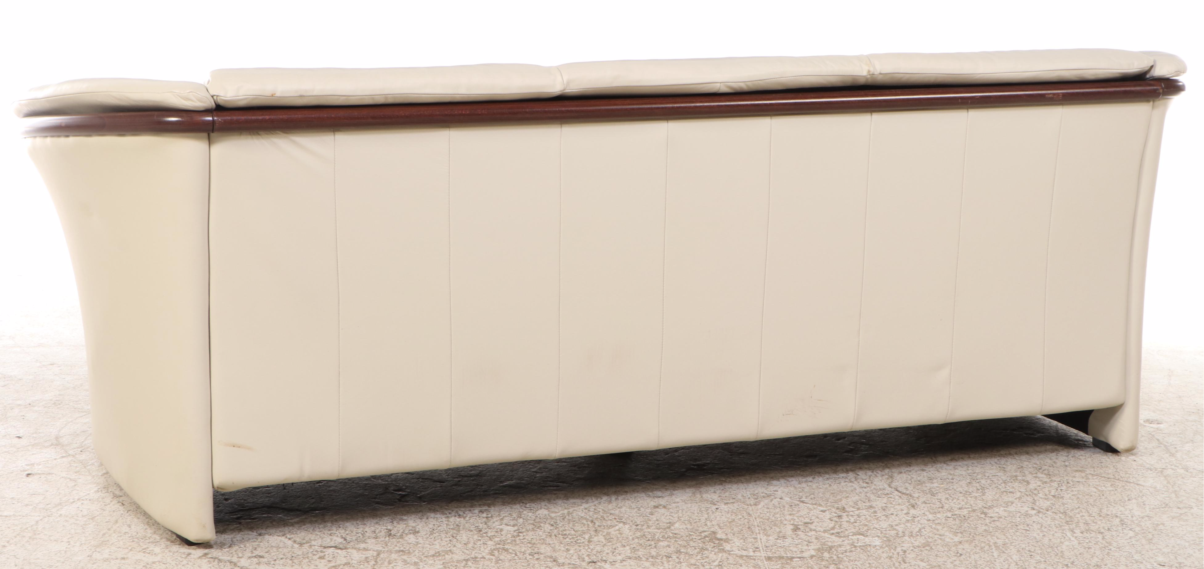 Ekornes Stressless "Manhattan" Leather Upholstered Sofa