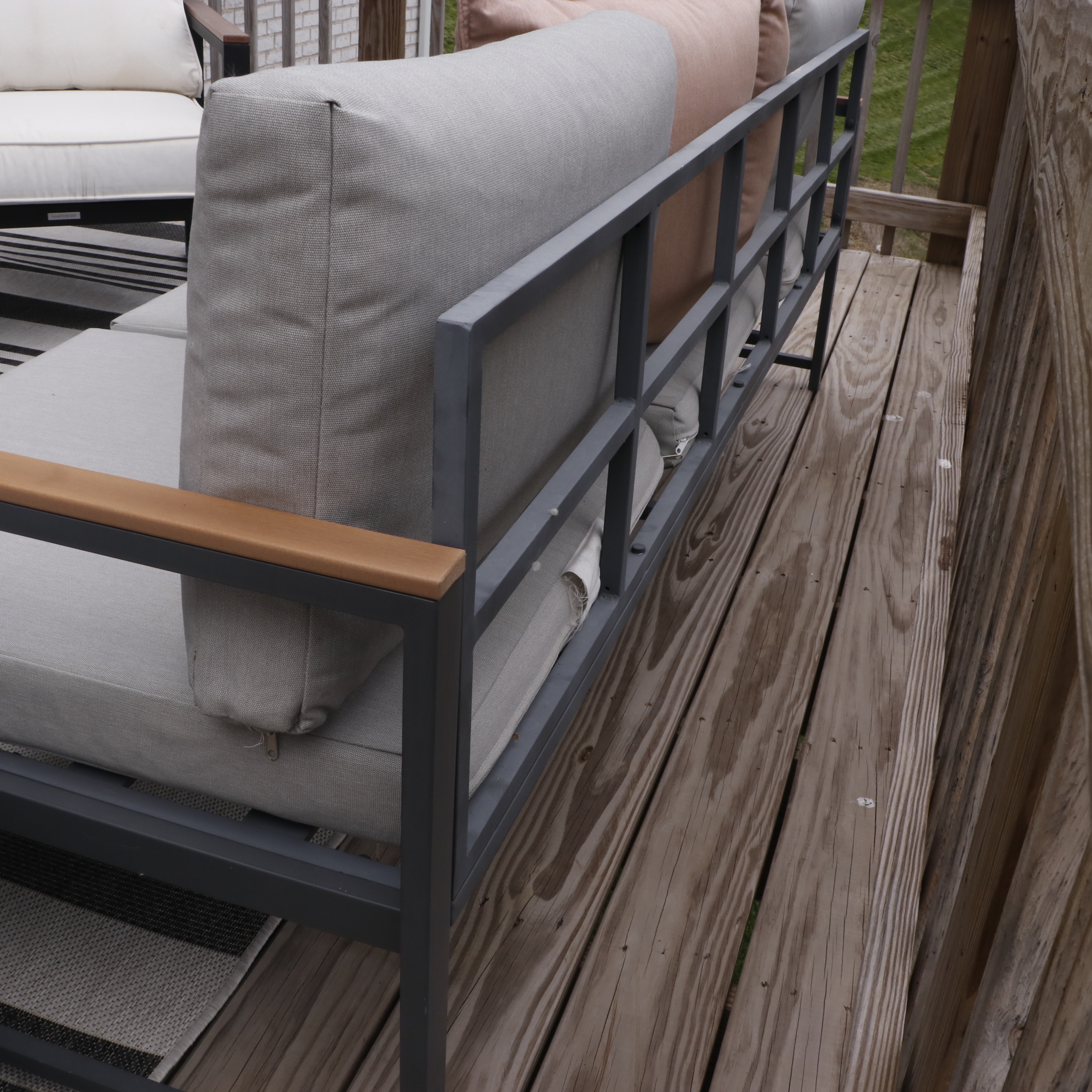 Hampton Bay Patio Lounge Chairs, Other Sofa, Ceramic End Tables and Safavieh Rug